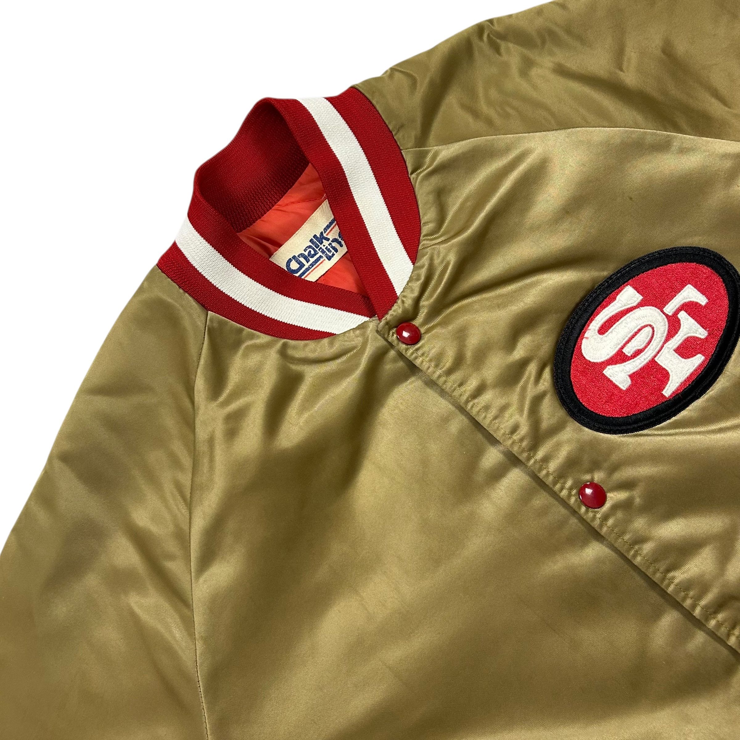 NFL VTG SAN FRANCISCO 49ERS CHALK LINE SATIN JACKET SPELL OUT Size US L / EU 52-54 / 3 - 5 Thumbnail