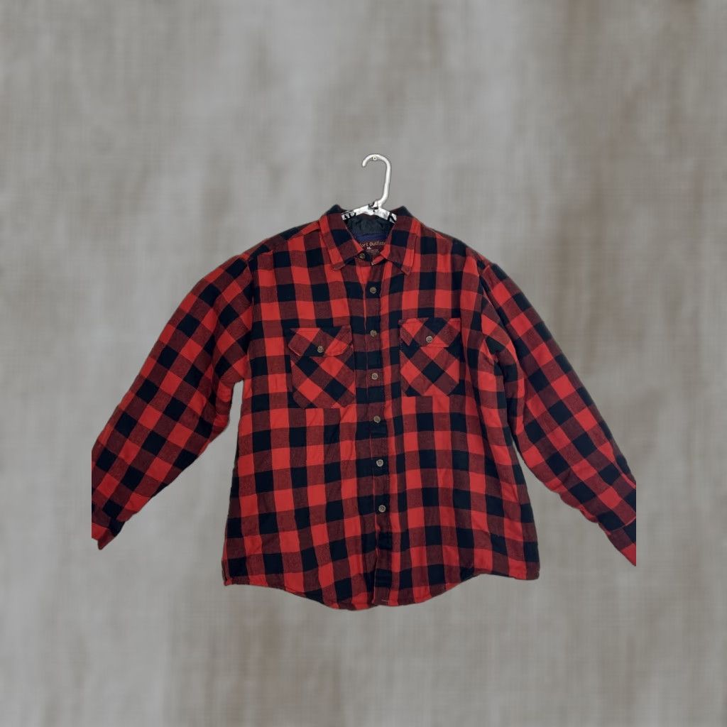 Lumberjack Comfort Outfitter Shirt Mens XL Red Black Lumberjack Plaid Lined Flannel Button-Up Size US XL / EU 56 / 4 - 1 Thumbnail