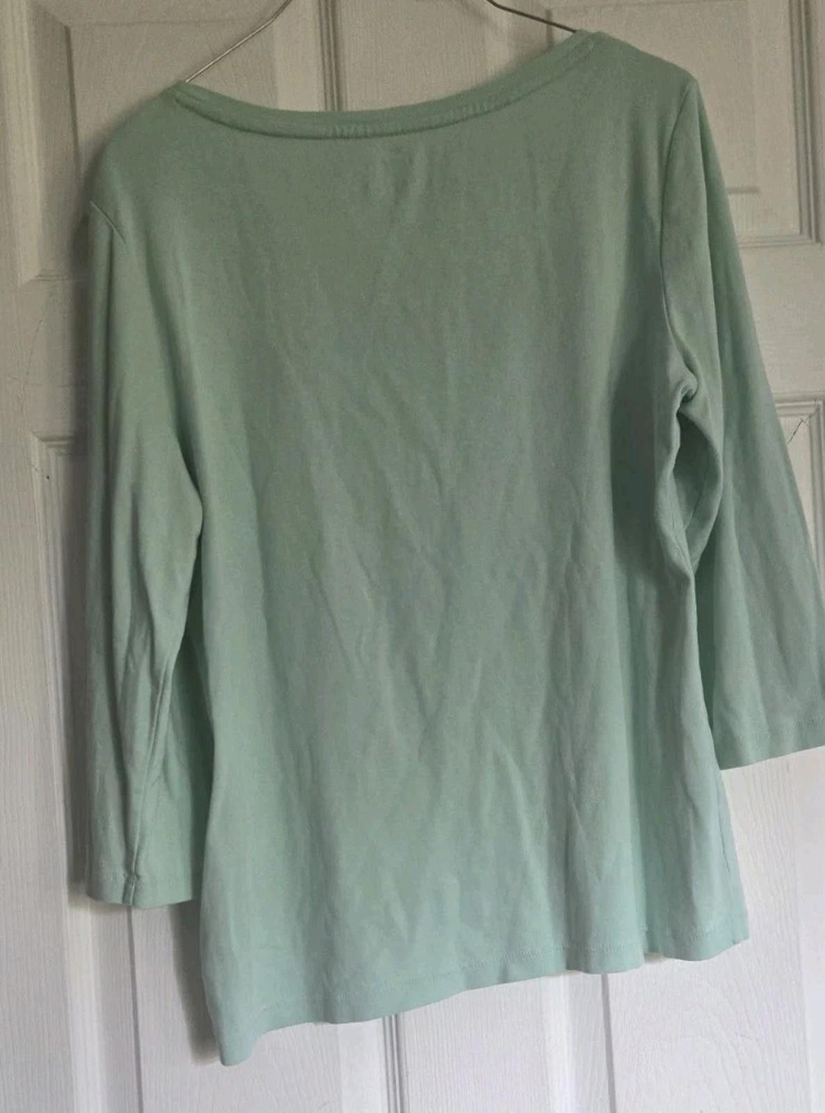 Other Talbots Bateau Neck Tee Top Pima Cotton 3 Quarter Sleeves Te Size L / US 10 / IT 46 - 6 Thumbnail