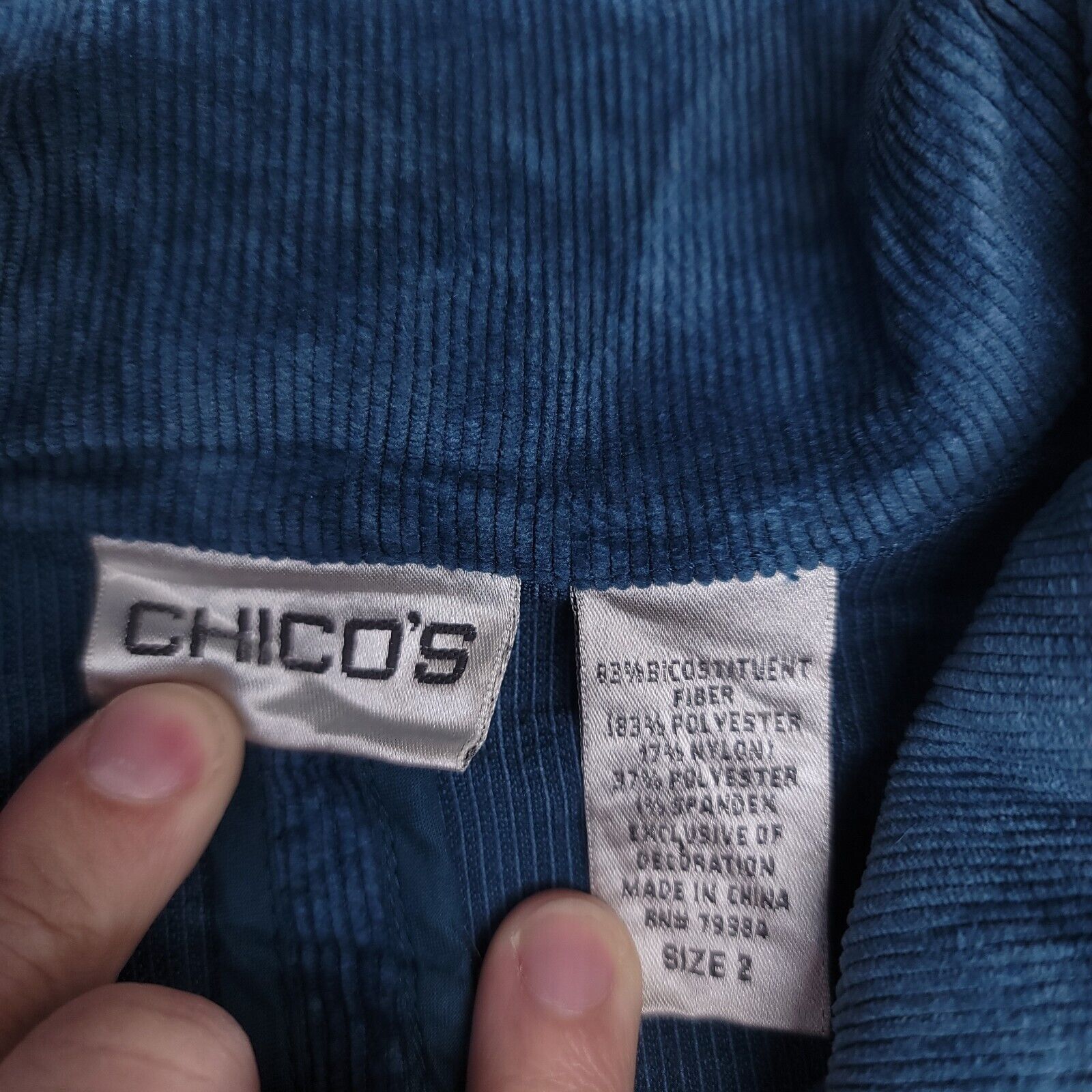 Chicos Chicos Casual Long Sleeve Zip Up Jacket Womens Size 2 Blue Size XS / US 0-2 / IT 36-38 - 3 Thumbnail