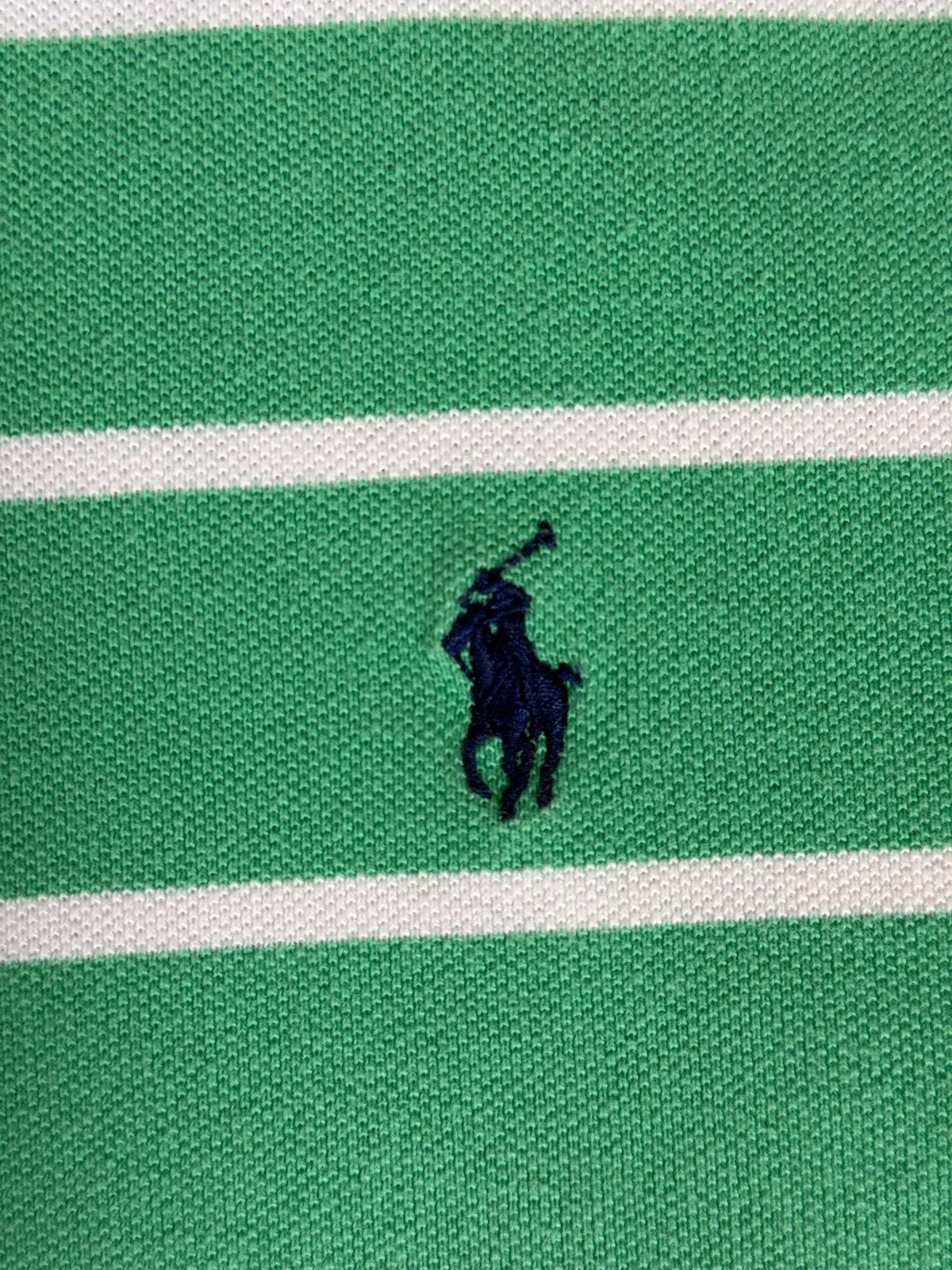Polo Ralph Lauren Vintage Polo Ralph Lauren Green White Stripped Polo Shirt Size US XXL / EU 58 / 5 - 3 Thumbnail