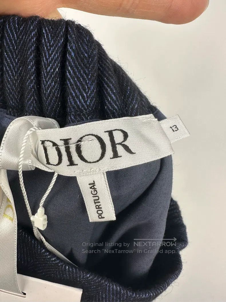 Dior Dior Size13 Dark blue wool A-line skirt Size 32" / US 10 / IT 46 - 4 Thumbnail
