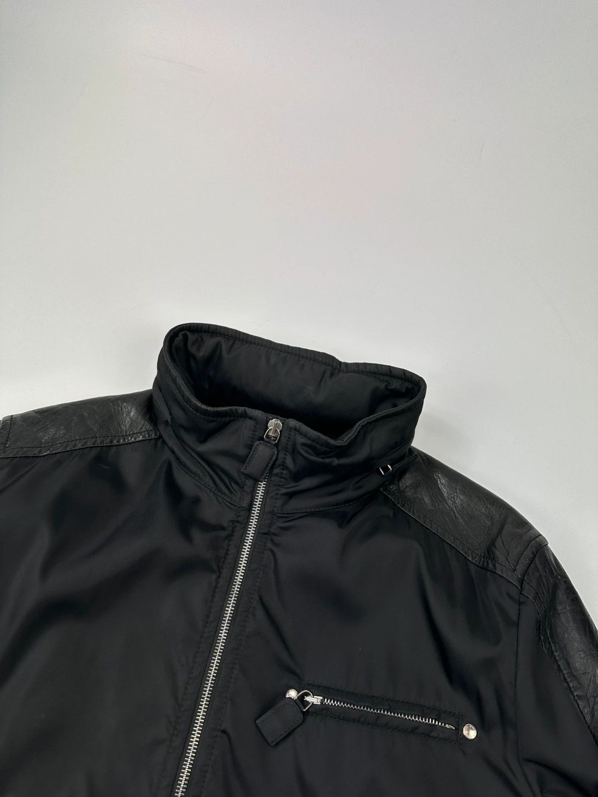 Prada Prada Milano FW09 Black Leather & Nylon Padded Bomber Jacket Size US M / EU 48-50 / 2 - 3 Thumbnail