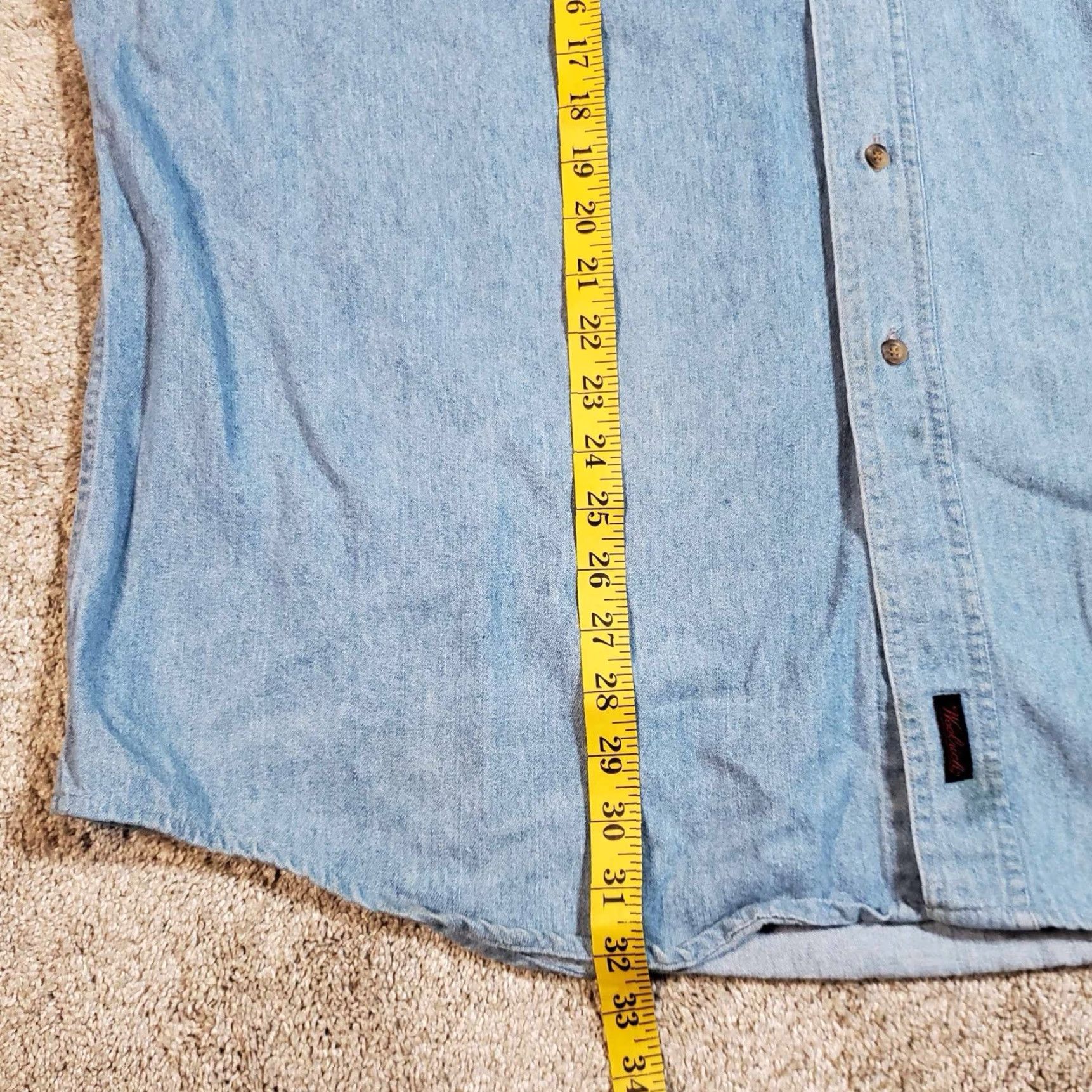 Vintage VINTAGE Woolrich Shirt Denim Long Sleeve Button-Up 2XL BIG Distressed Blueship? Size US XXL / EU 58 / 5 - 5 Thumbnail