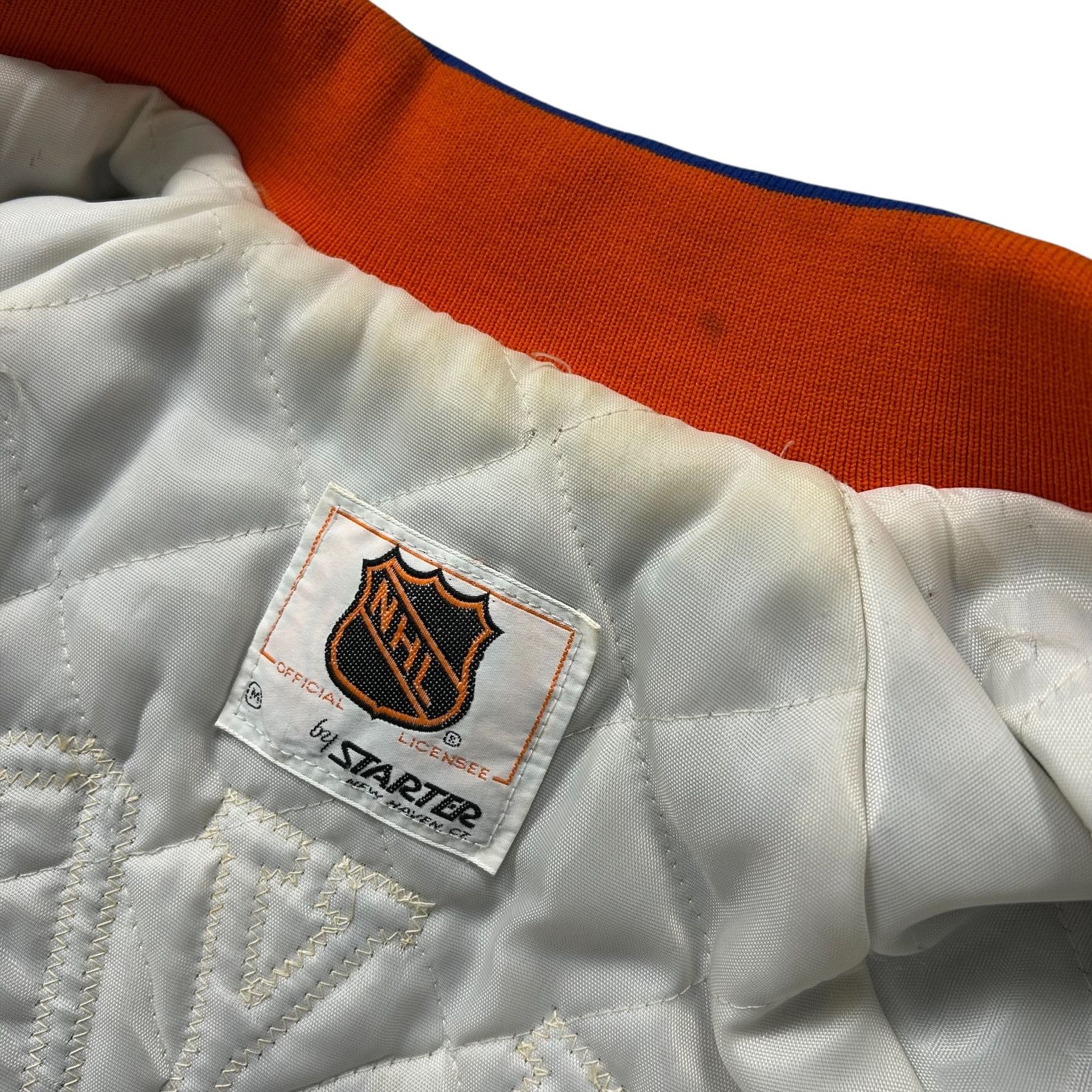 NHL VTG 90s NEW YORK ISLANDERS STARTER SATIN JACKET SPELL OUT Size US M / EU 48-50 / 2 - 6 Thumbnail