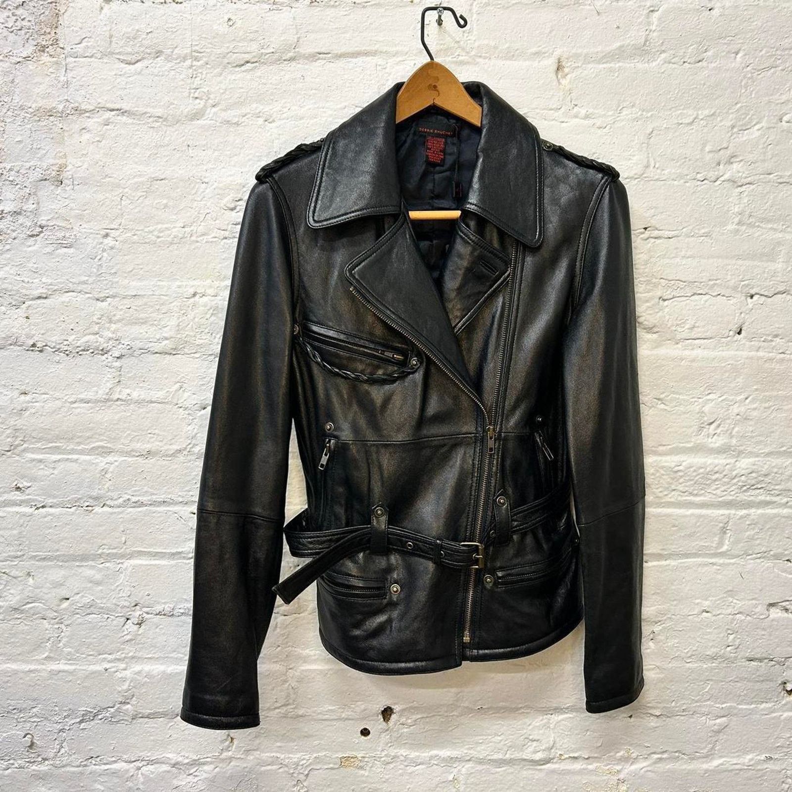 Other NWT Black Leather Moto Jacket (S) Size S / US 4 / IT 40 - 6 Thumbnail