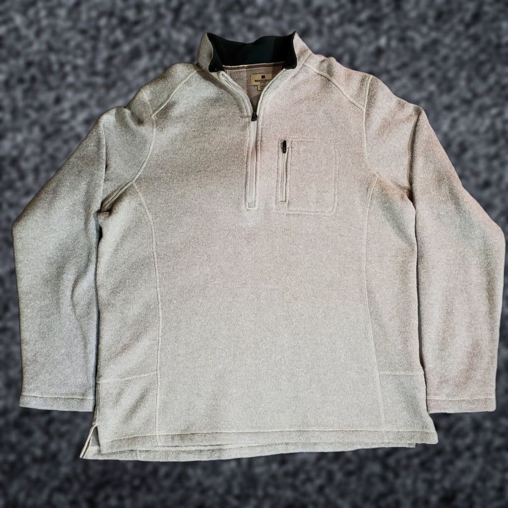 Vintage Woolrich Sweater Mens XL Quarter Zip Pocket Beige Mock Neck Long Sleeve Pullover Casual 1/4 Zip Pockets Woolrich Size US XL / EU 56 / 4 - 1 Thumbnail