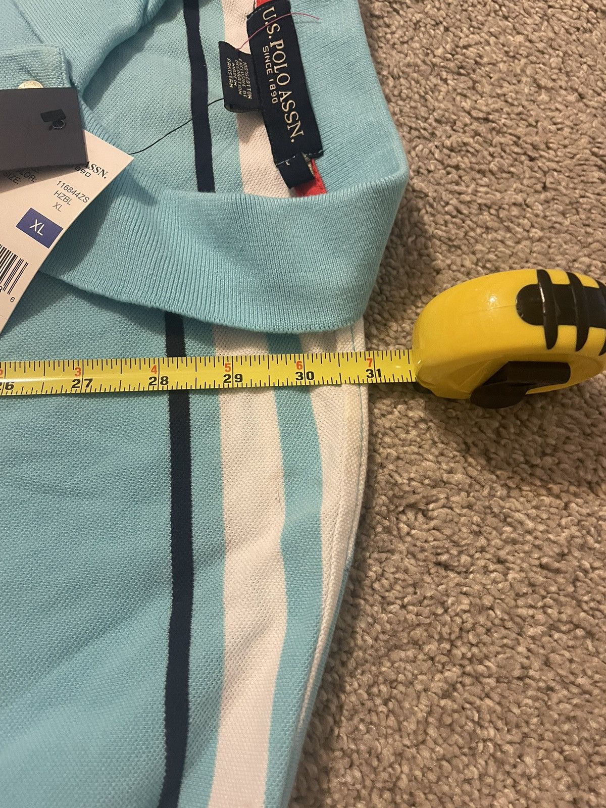 Polo Ralph Lauren × U.S. Polo Assn. US Polo Assn Striped Light Blue Polo Shirt XL NEW With Tags Size US XL / EU 56 / 4 - 4 Thumbnail
