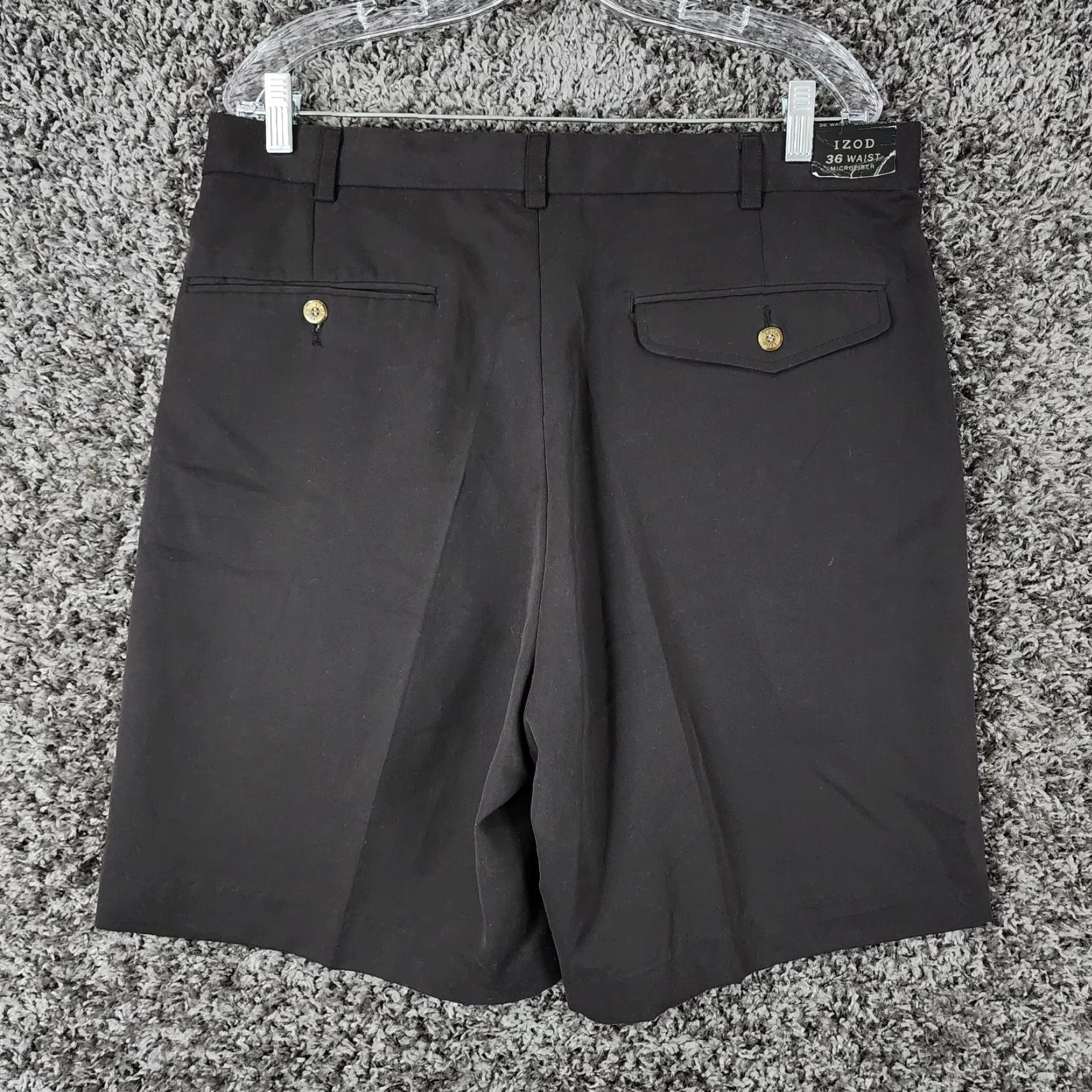 Izod IZOD Mens Microfiber Pleated Black 100% Polyester Golf Shorts Size 36 Tall Size US 36 / EU 52 - 3 Thumbnail