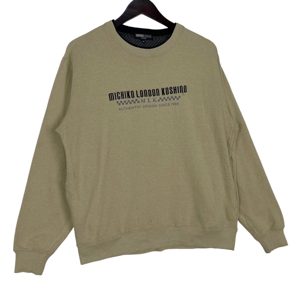 Michiko Koshino London × Vintage Vintage Michiko London Jeans Crewneck Sweatshirt Beige Size US M / EU 48-50 / 2 - 3 Thumbnail