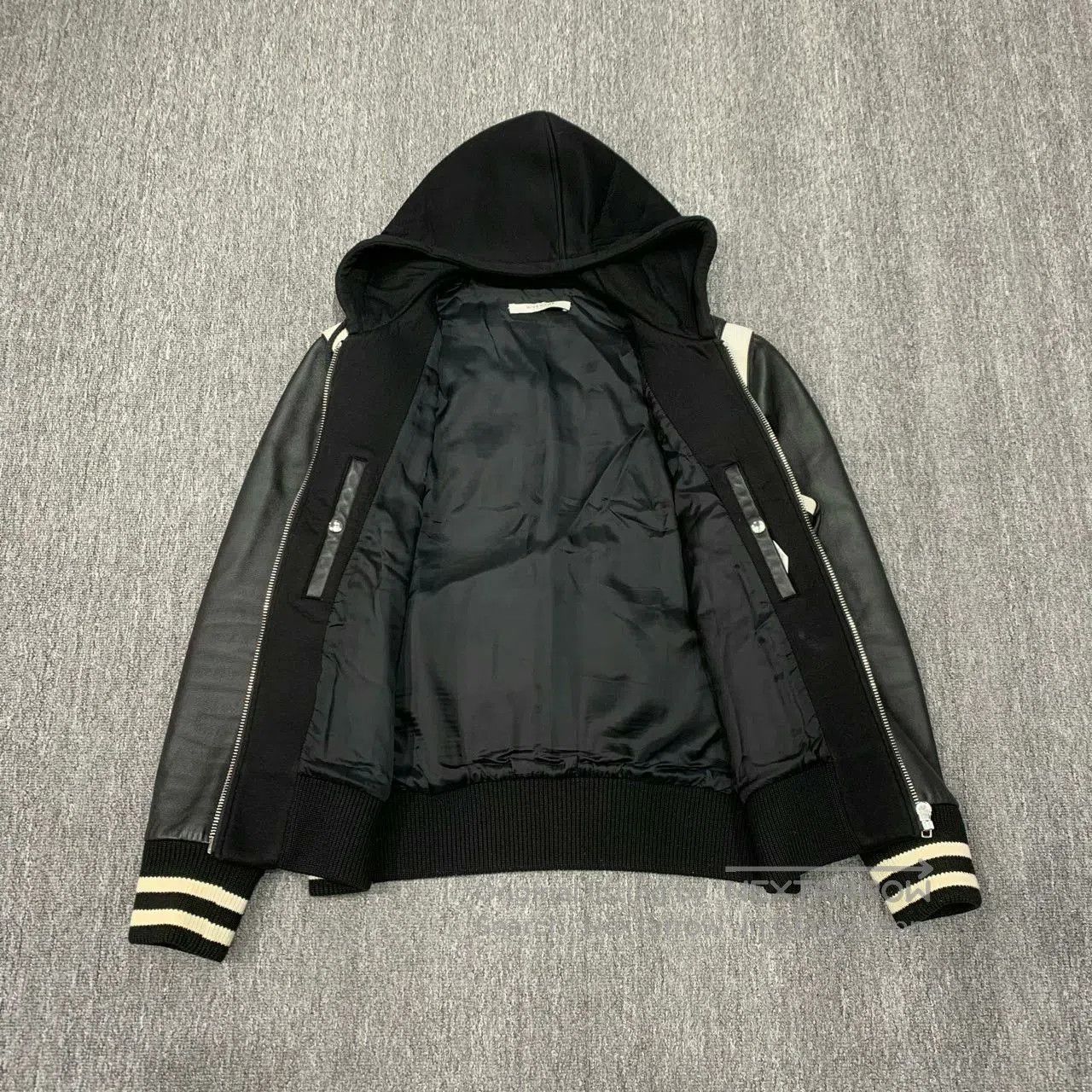 Givenchy givenchy black leather sleeve baseball jacket. Size US L / EU 52-54 / 3 - 9 Thumbnail