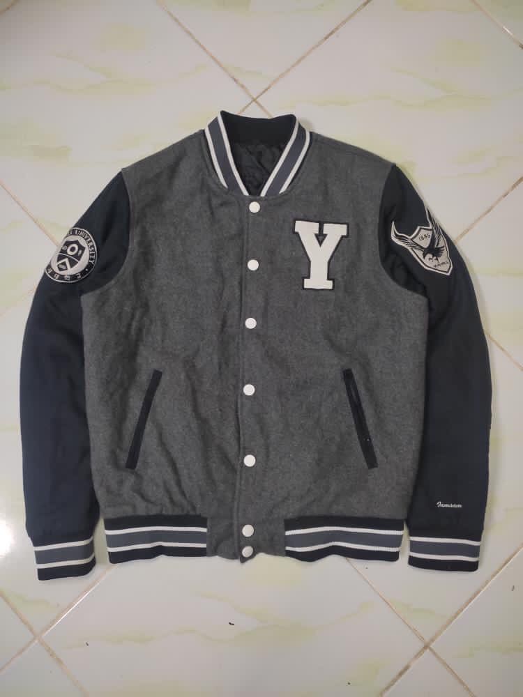 Vintage Varsity Jacket Yonsei University Embroidered Birds Grailed