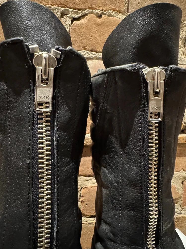 Rick Owens Rick Owens Mainline — Front-Zip Padded Leather Boots Size US 8 / EU 41 - 8 Thumbnail