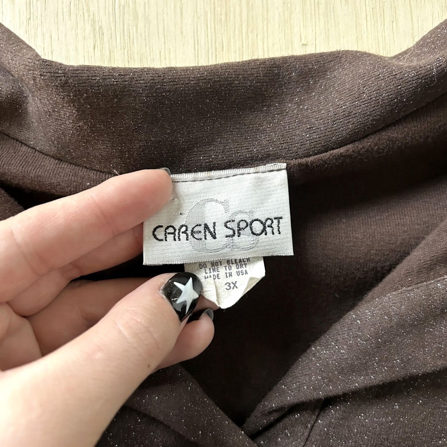 Vintage Caren Sport Polo Shirt Womens 3X Brown Long Sleeve Collared USA Top Shirt Size XXL / US 16-18 / IT 52-54 - 3 Thumbnail