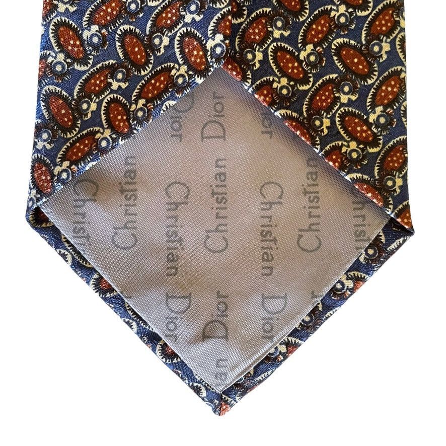 Dior × Vintage Vintage Christian Dior CD Logo Printed Jacquard Wide Tie Size ONE SIZE - 5 Thumbnail