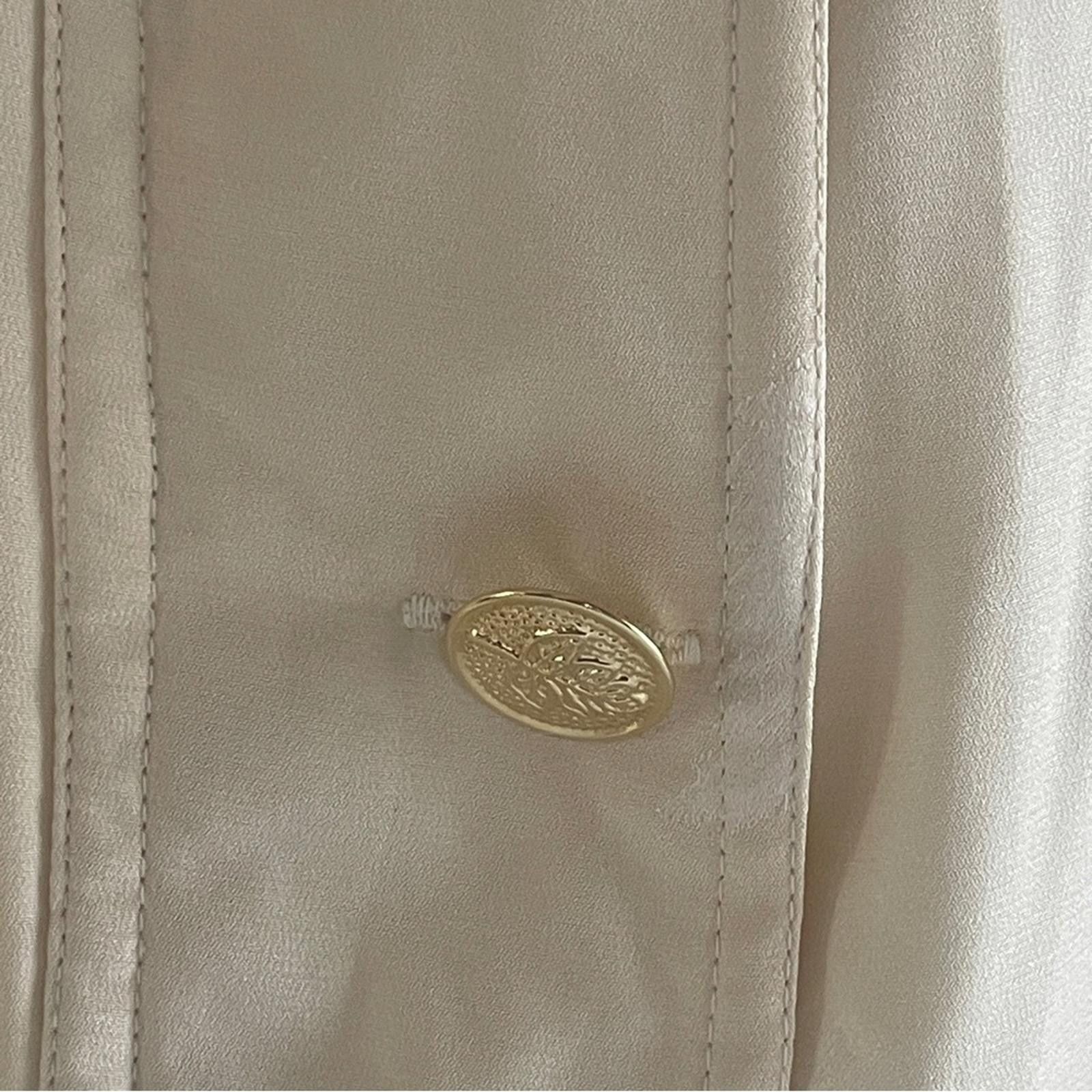 Other Elegant Cream Silk Women's Jacket in Large Size L / US 10 / IT 46 - 4 Thumbnail