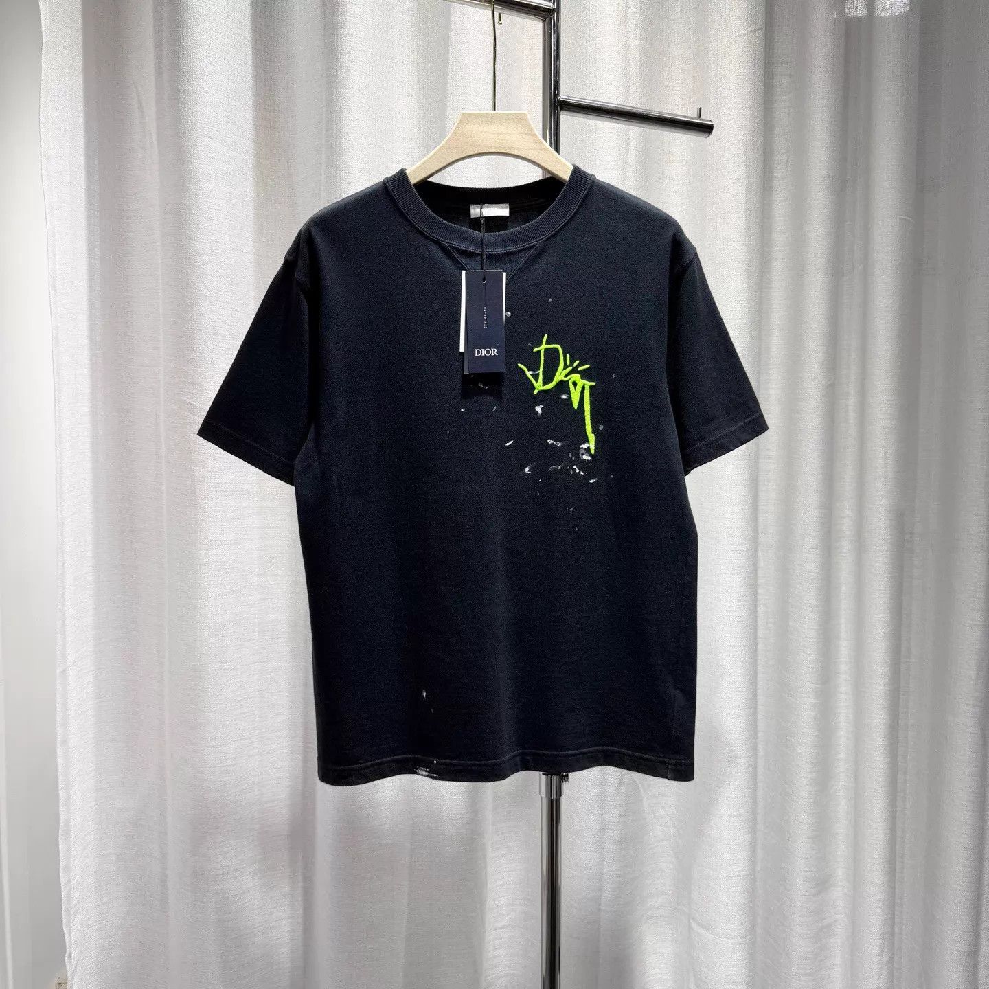 Dior DIOR x Travis Scott T-shirt Navy Blue XXS Graffiti Size US XXS / EU 40 - 1 Thumbnail