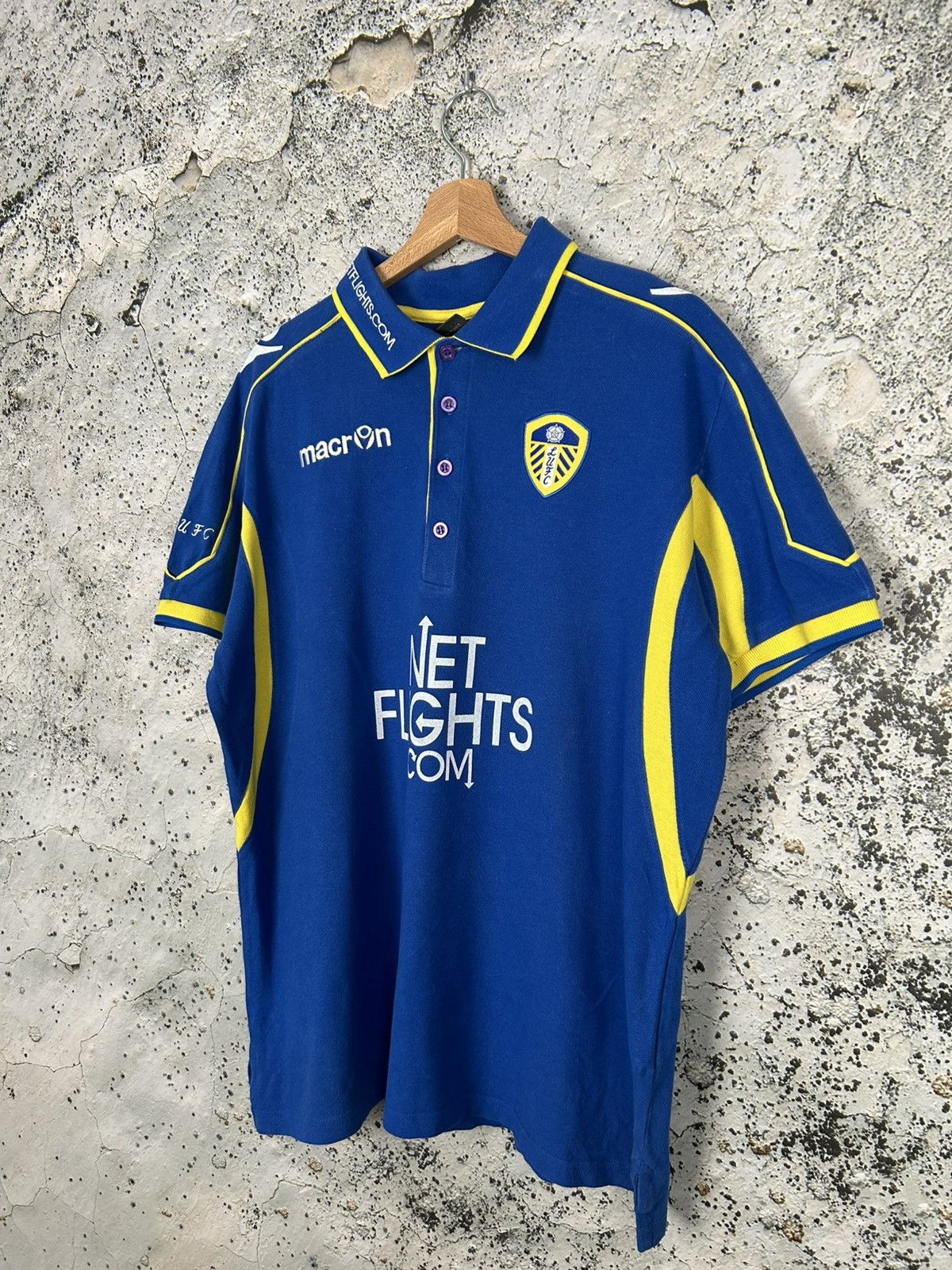 Macron Leeds United Macron Soccer Jersey Polo Tee Football Size US XXL / EU 58 / 5 - 2 Thumbnail