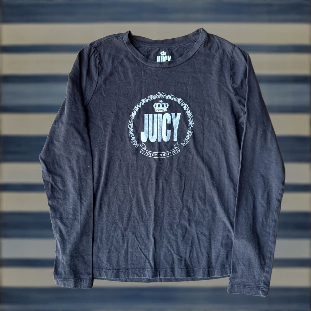 Juicy Couture VINTAGE Juicy Couture Spell Out Long Sleeve Shirt Women’s M Black Size M / US 6-8 / IT 42-44 - 1 Thumbnail