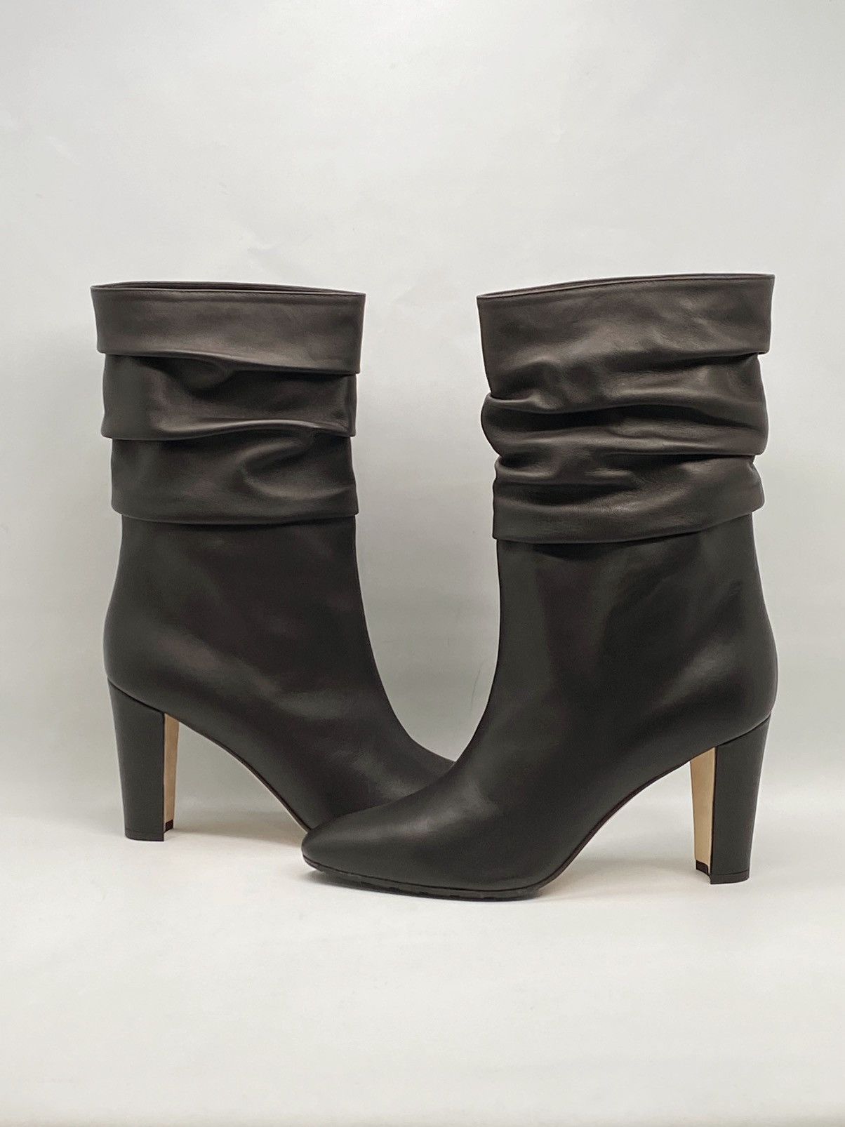 Manolo Blahnik Manolo Blahnik Calasso 90MM Ruched Leather Boots size 38.5 Size US 8.5 / IT 38.5 - 12 Thumbnail