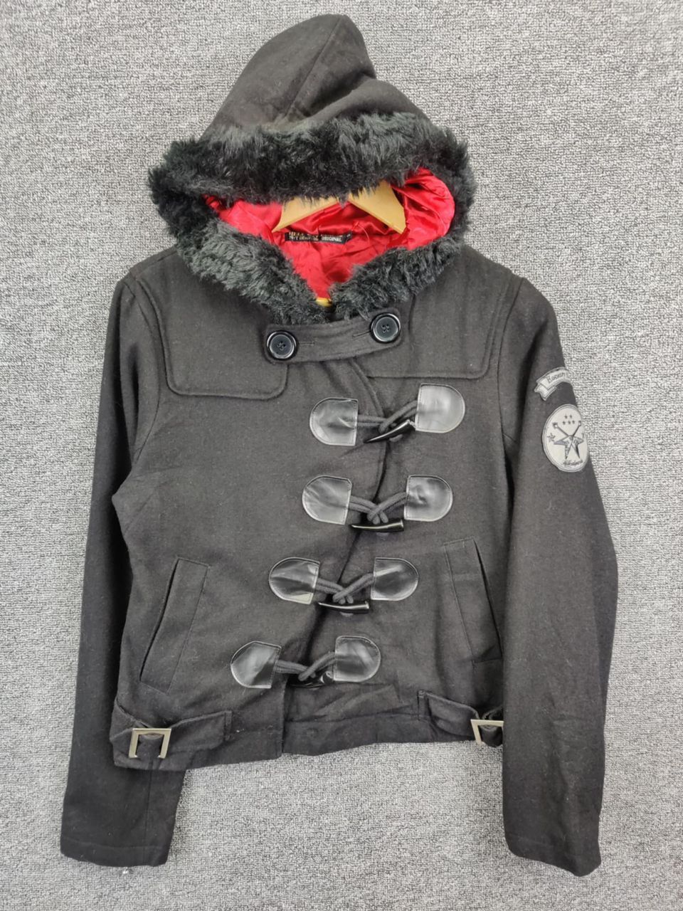 Japanese Brand Hell Cats Punks Wool Duffle Fur Coat Hoodie Jacket Size US S / EU 44-46 / 1 - 1 Thumbnail