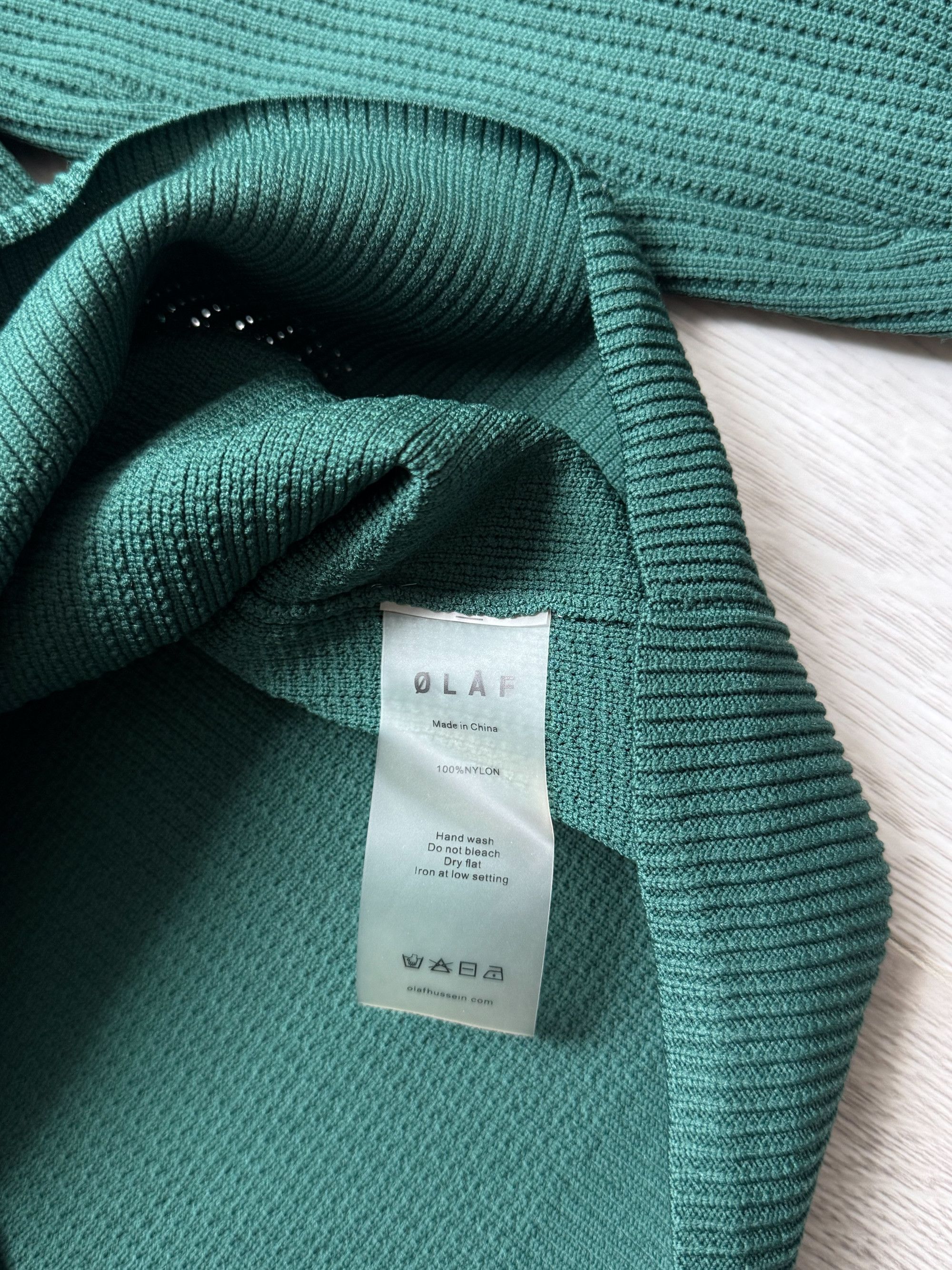 OLAF Lightweight Knitted Polo Jumper Green Size XS / S Size US XS / EU 42 / 0 - 4 Thumbnail