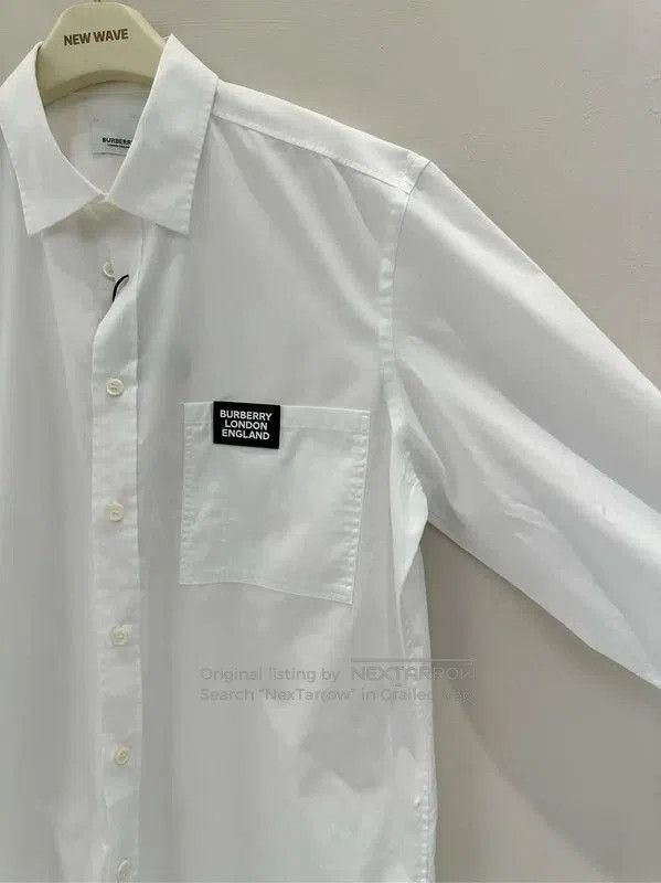 Burberry Burberry White Cotton Logo Long Sleeve Shirt. Size US XL / EU 56 / 4 - 3 Thumbnail