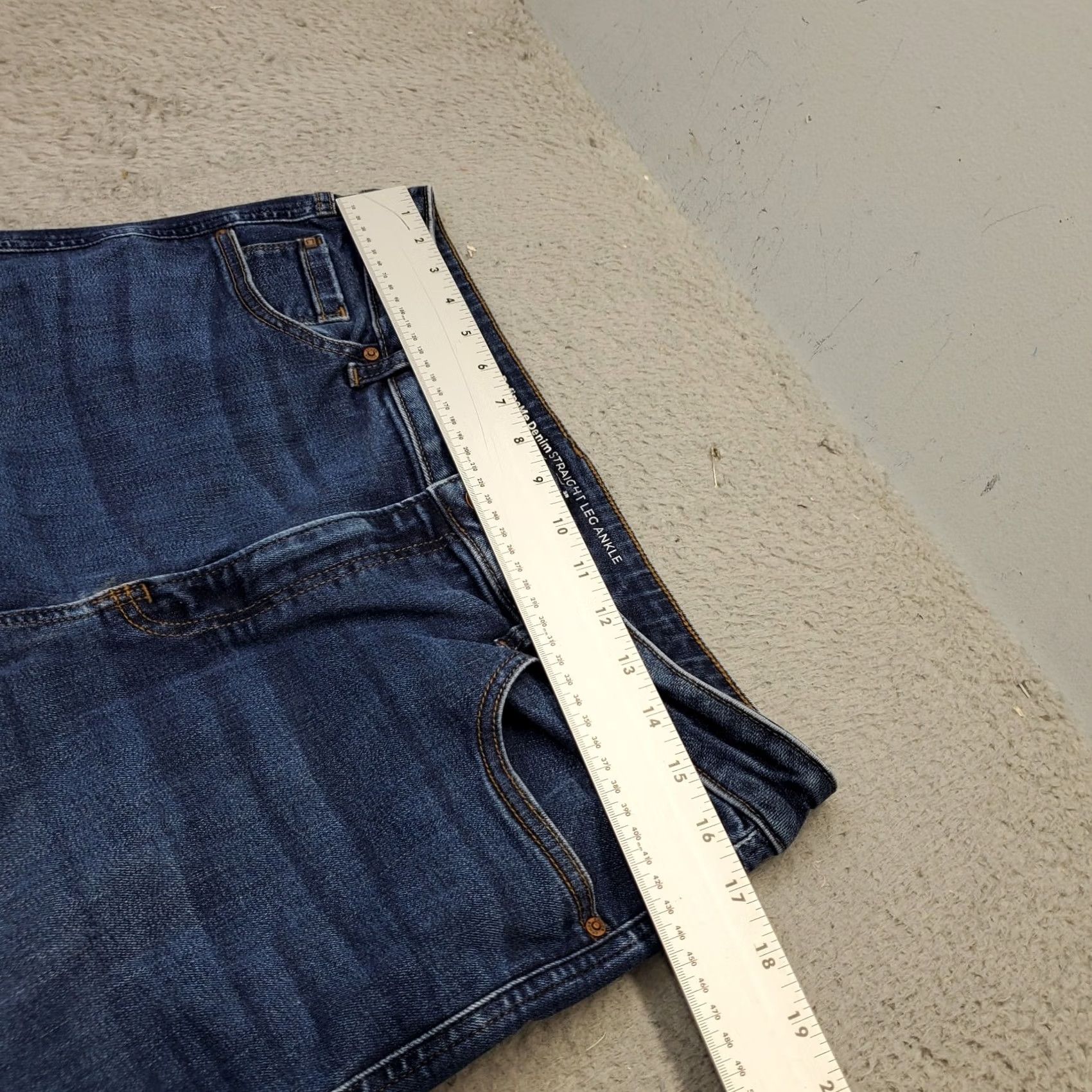 Vintage Chico's DefineMe Ankle Jeans Womens 14R Blue Denim Faded Stretch Straight Leg Jeans Size 36" / US 14 / IT 50 - 3 Thumbnail
