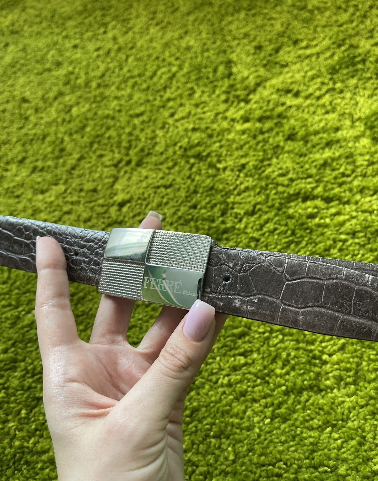 Ferre × Genuine Leather × Gianfranco Ferre Gianfranco Ferre snakeskin Python pattern real leather belt Size 36 - 8 Thumbnail