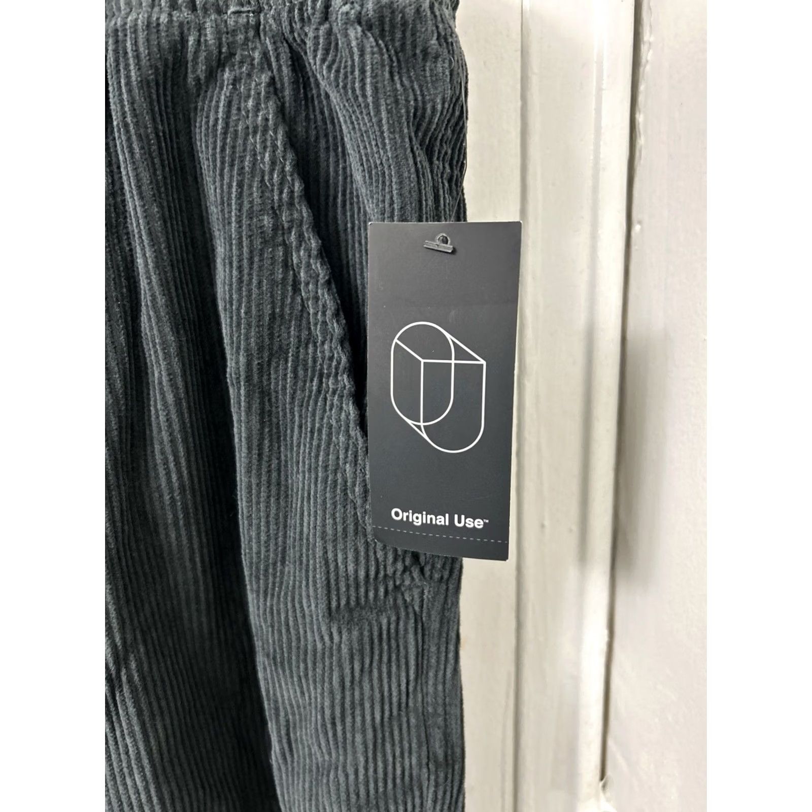 Vintage VINTAGE? Original Use Corduroy Pants Mens Large Gray Elastic Waist Drawstring NWT Size US 33 - 6 Thumbnail