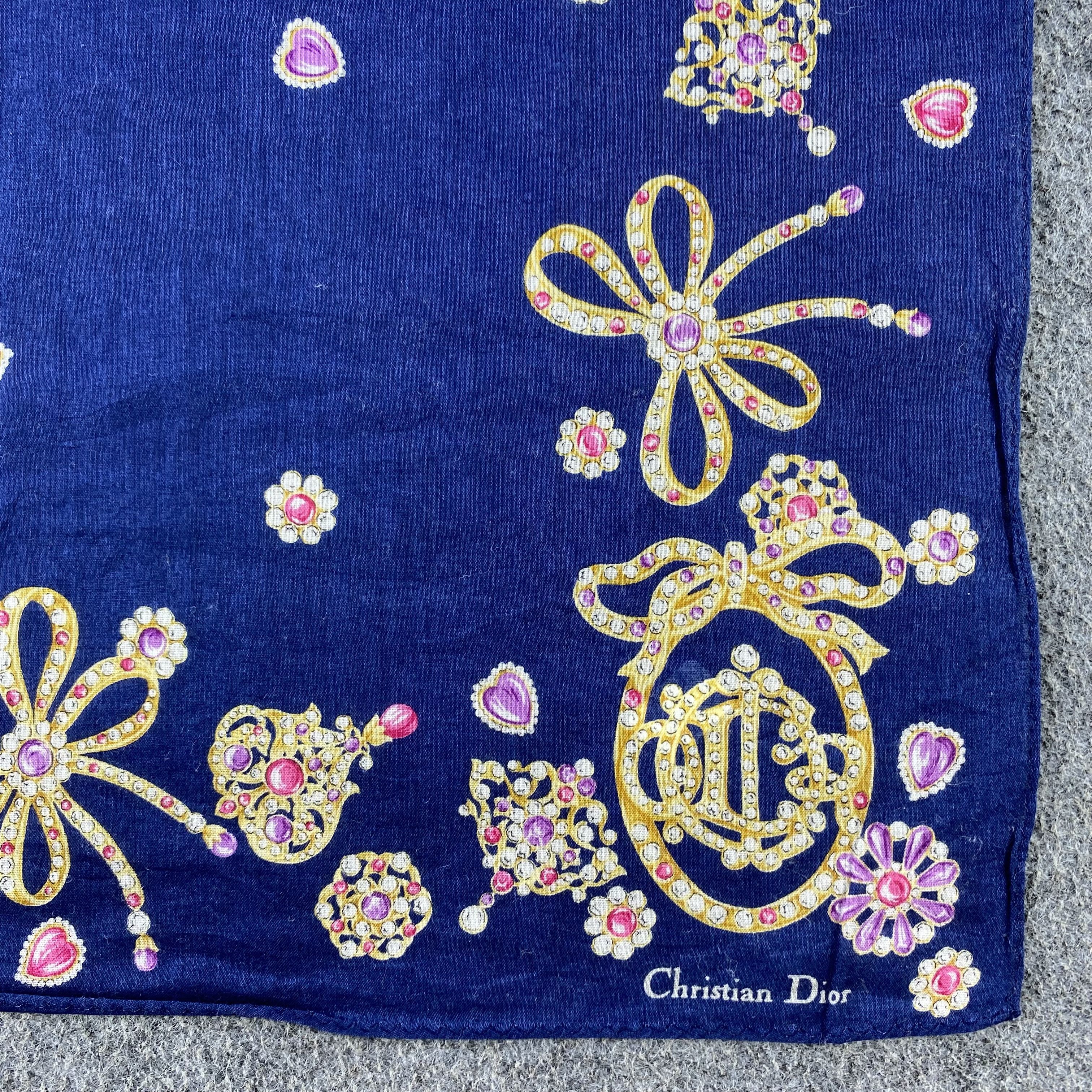 Vintage Christian Dior Handkerchief/Neckerchief/Bandana HC611 Size ONE SIZE - 3 Thumbnail