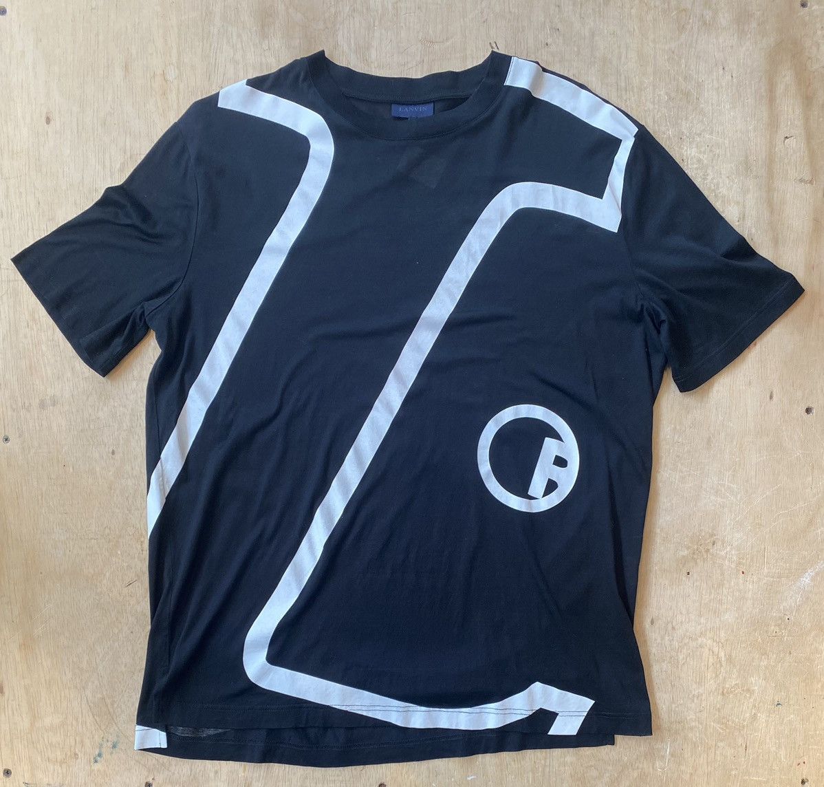 Lanvin LANVIN White Print Black Tee Size M Size US M / EU 48-50 / 2 - 1 Thumbnail