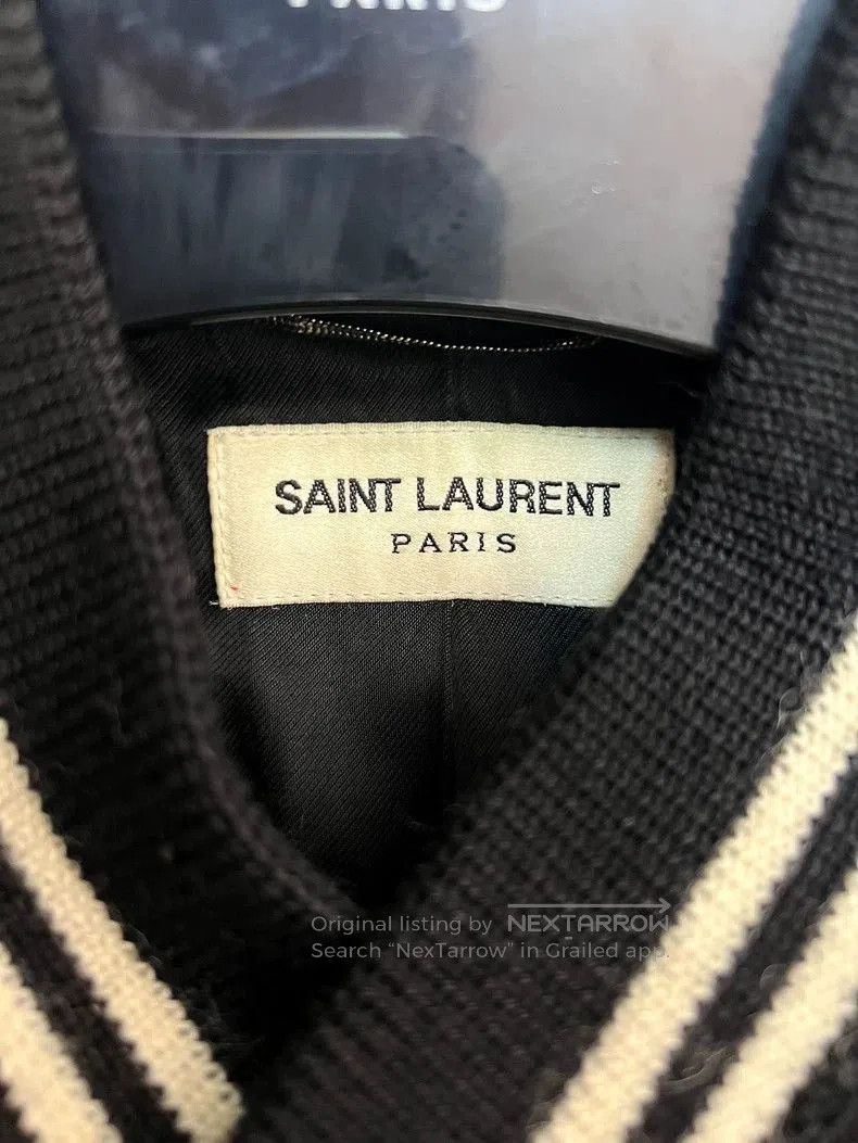 Saint Laurent Paris Saint Laurent Wool Leather Varsity Jacket. Size US L / EU 52-54 / 3 - 3 Thumbnail