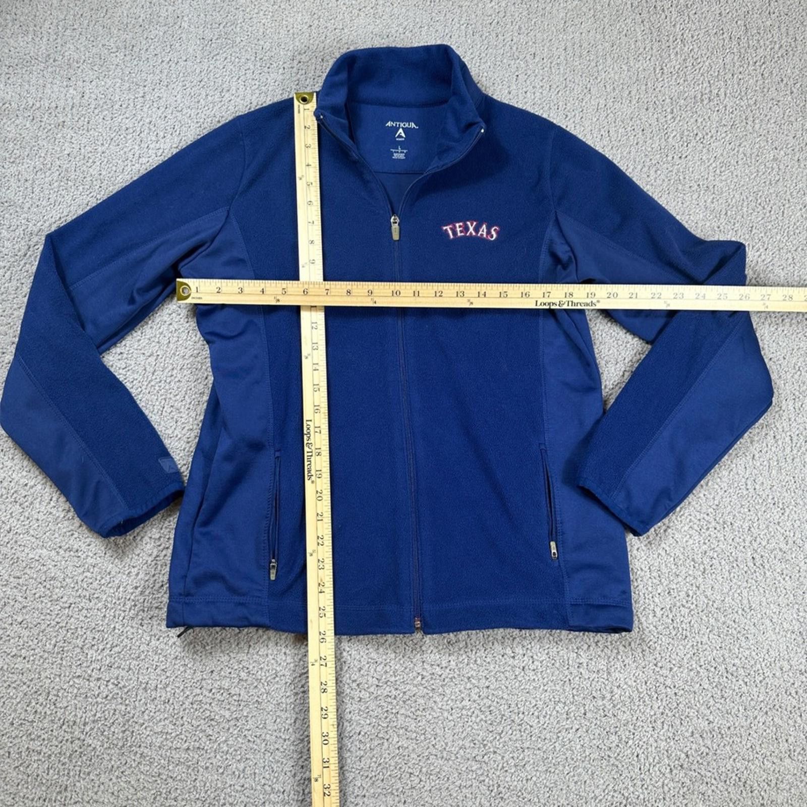 Antigua Texas Rangers Womens L Fleece Full Zip Jacket MLB Baseball Size L / US 10 / IT 46 - 2 Thumbnail