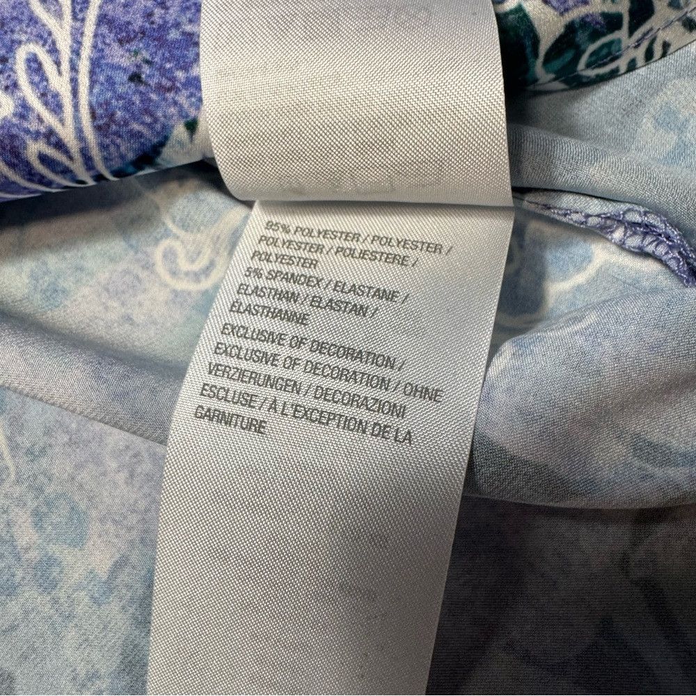 Other New Susan Graver Artisan Printed Charmeuse Blue Tunic Size Size L / US 10 / IT 46 - 8 Thumbnail