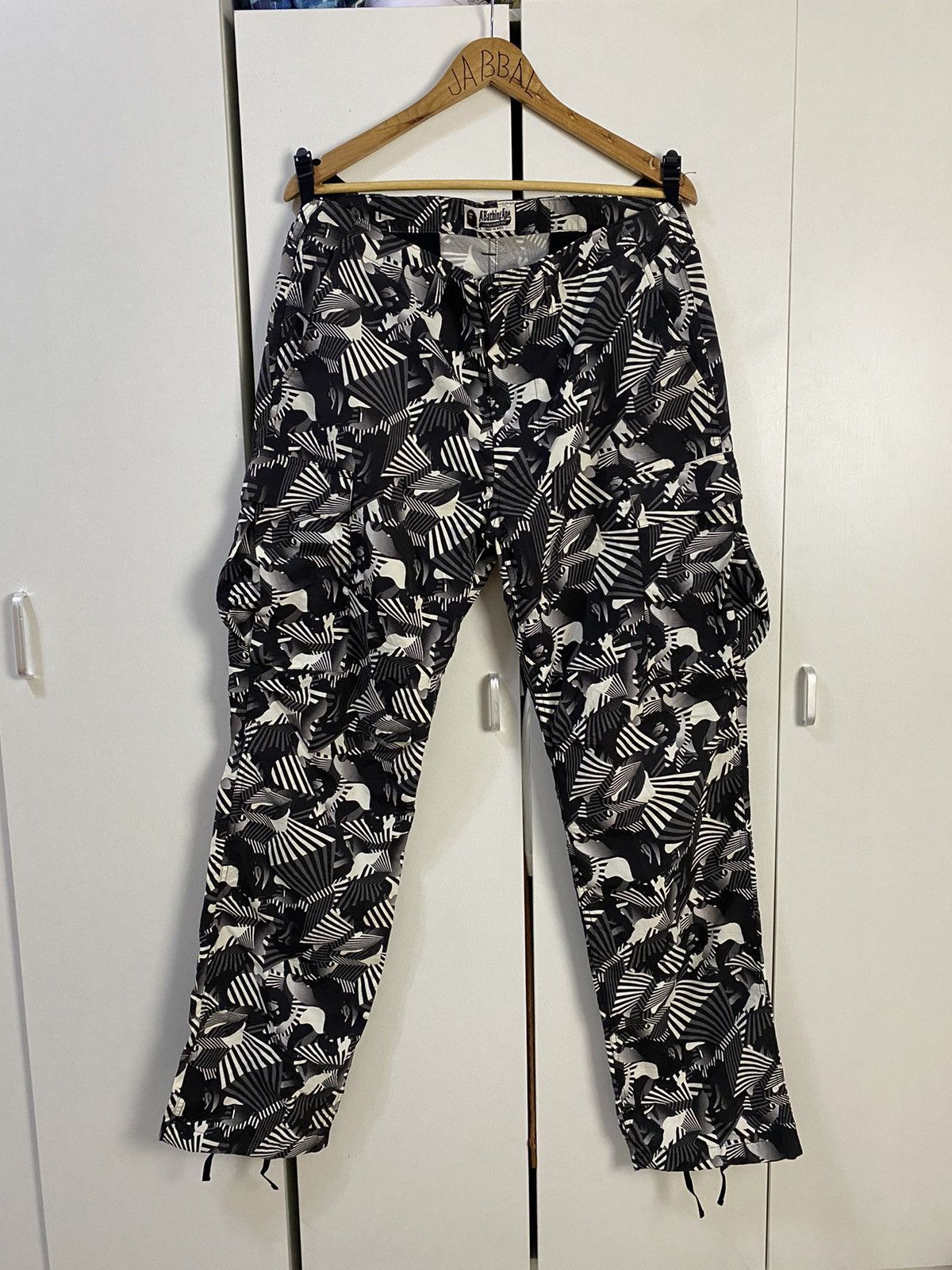 image of Bape Dazzle Camo Cargo Pants in Black, Men's (Size 36)