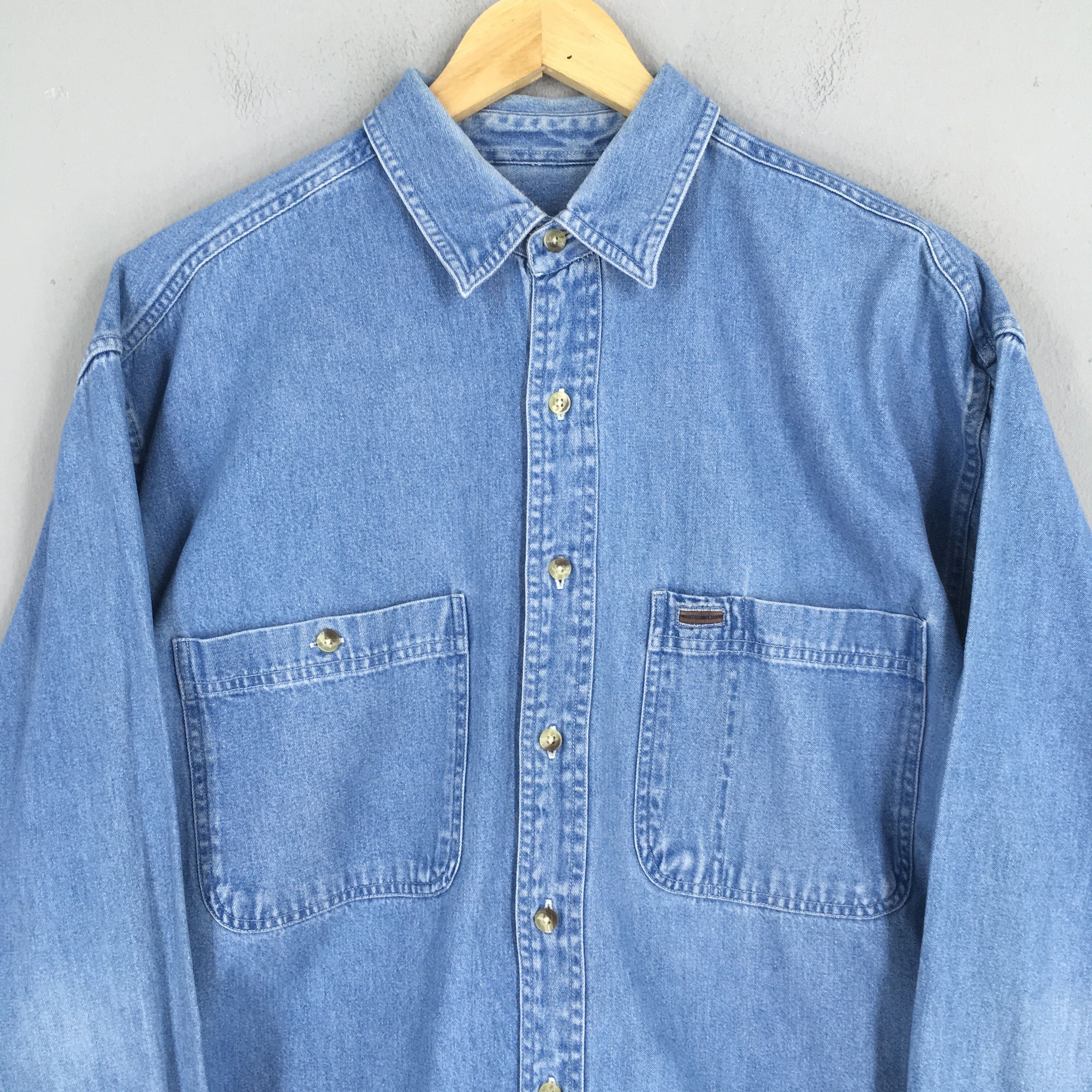 Timberland Vintage Timberland Weathergear Blue Jeans Shirt Medium Size US M / EU 48-50 / 2 - 2 Thumbnail