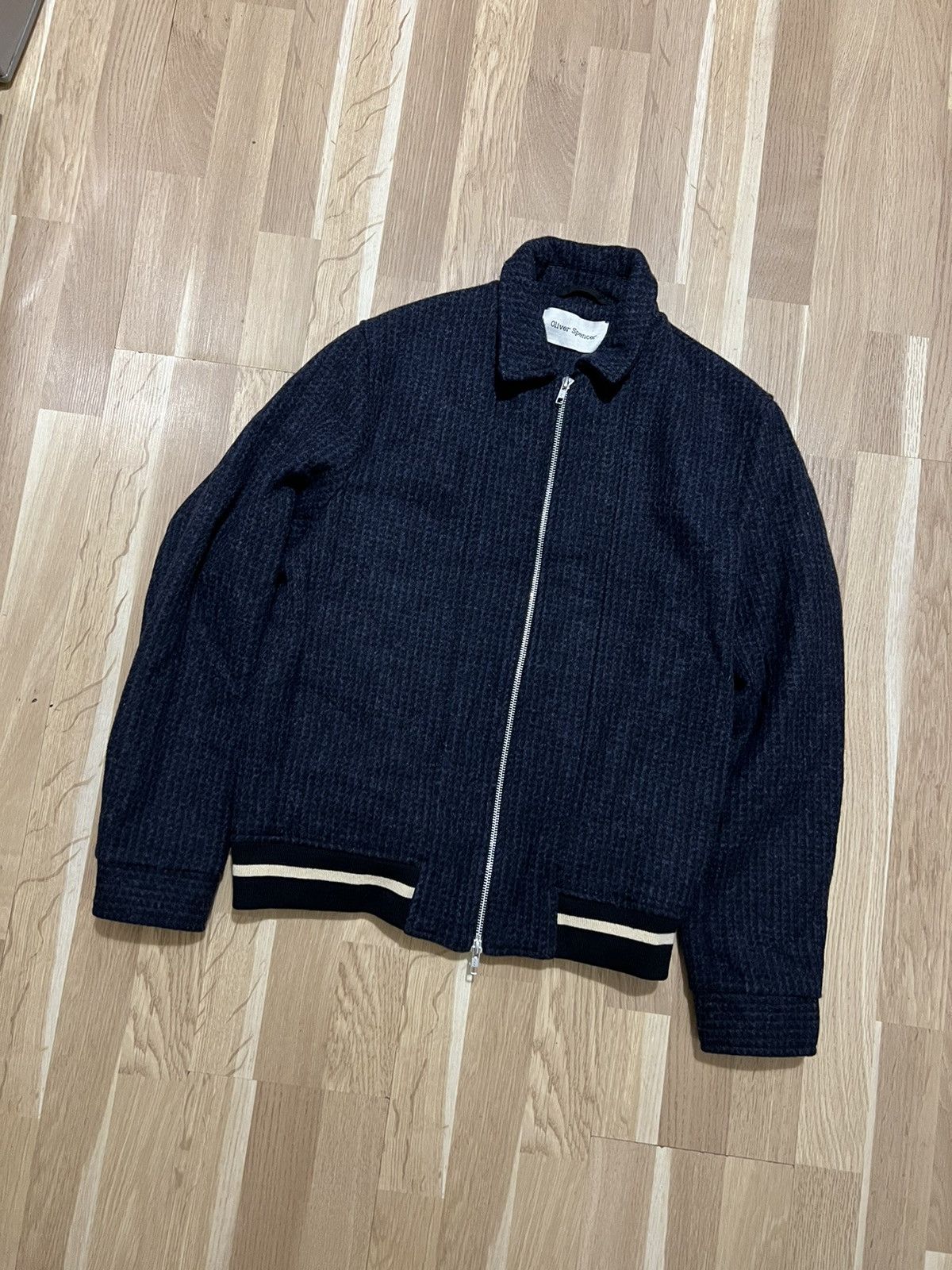 Japanese Brand × Oliver Spencer Oliver Spencer wool varsity jacket old money style 90 luxury Size US M / EU 48-50 / 2 - 2 Thumbnail
