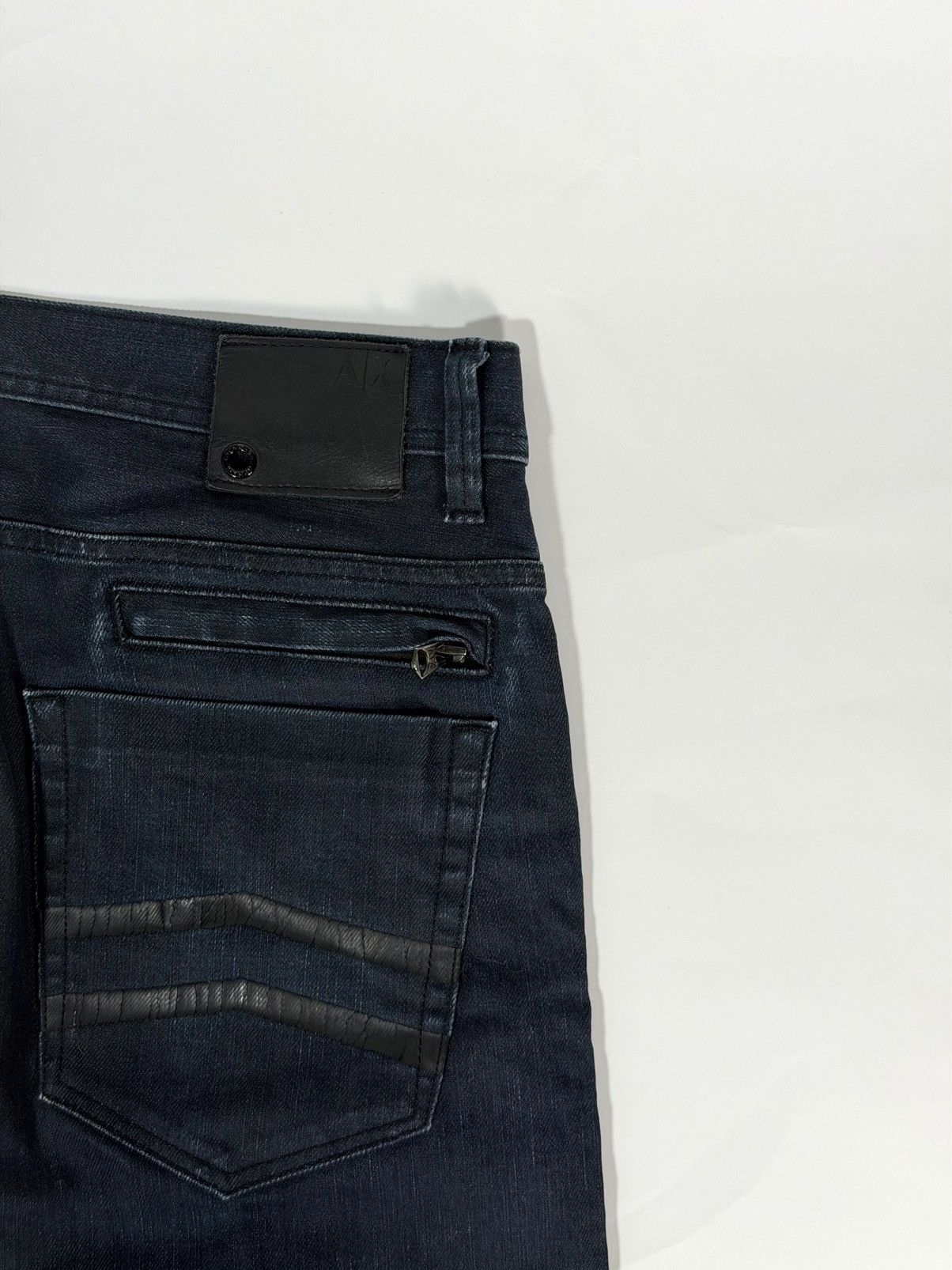 Armani Exchange Armani Painted Moto Style Denim Size US 33 - 6 Thumbnail