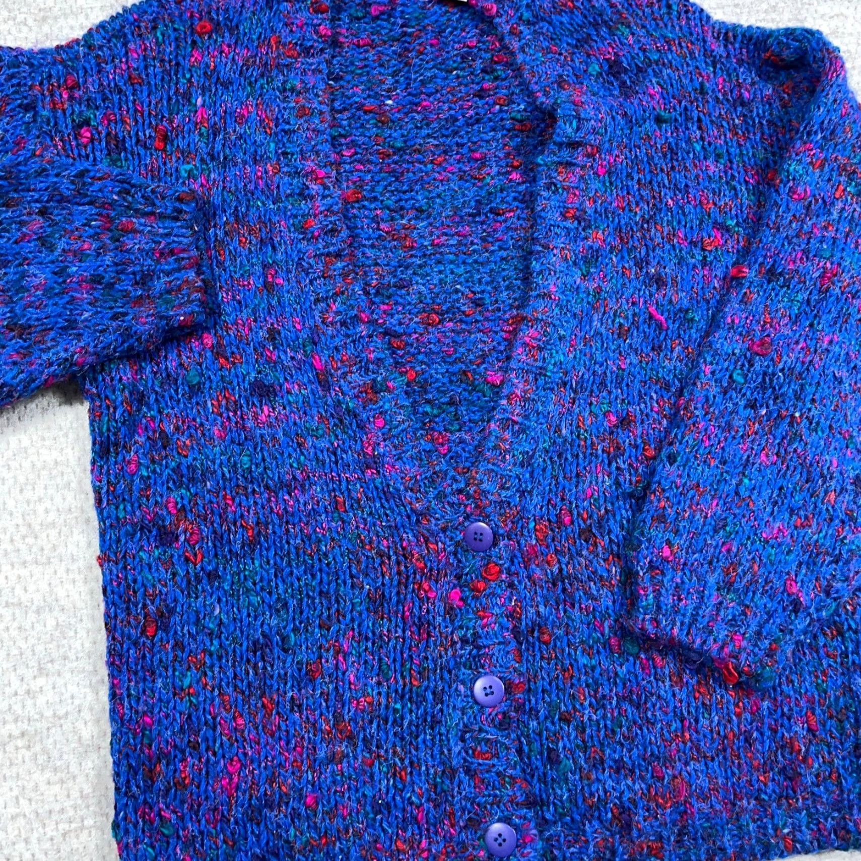 Vintage VINTAGE Lucia Cardigan Sweater Women M Blue Geometric Beaded Embroidered Bow Button 90s Bohemian Retro Classic Christmas Hipster Owls? Size M / US 6-8 / IT 42-44 - 3 Thumbnail