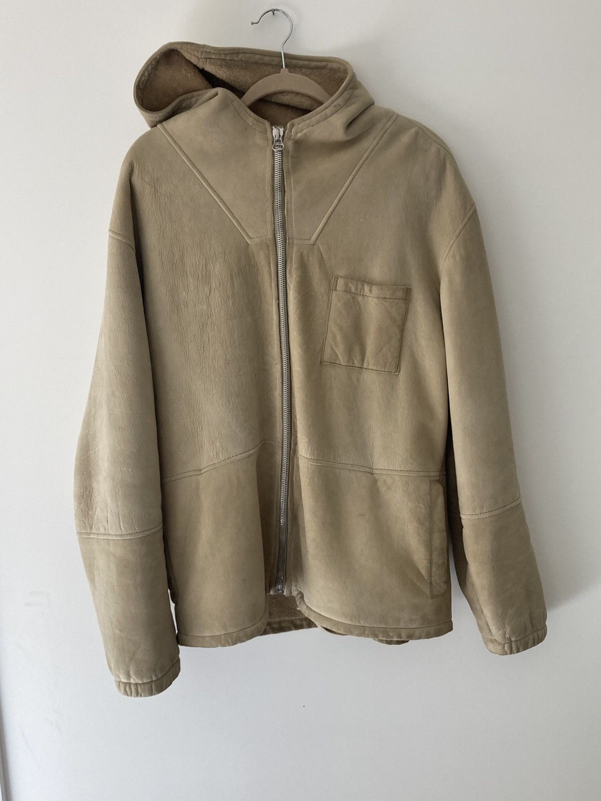 Helmut Lang Sheepskin Leather Hooded Jacket Size US L / EU 52-54 / 3 - 1 Thumbnail