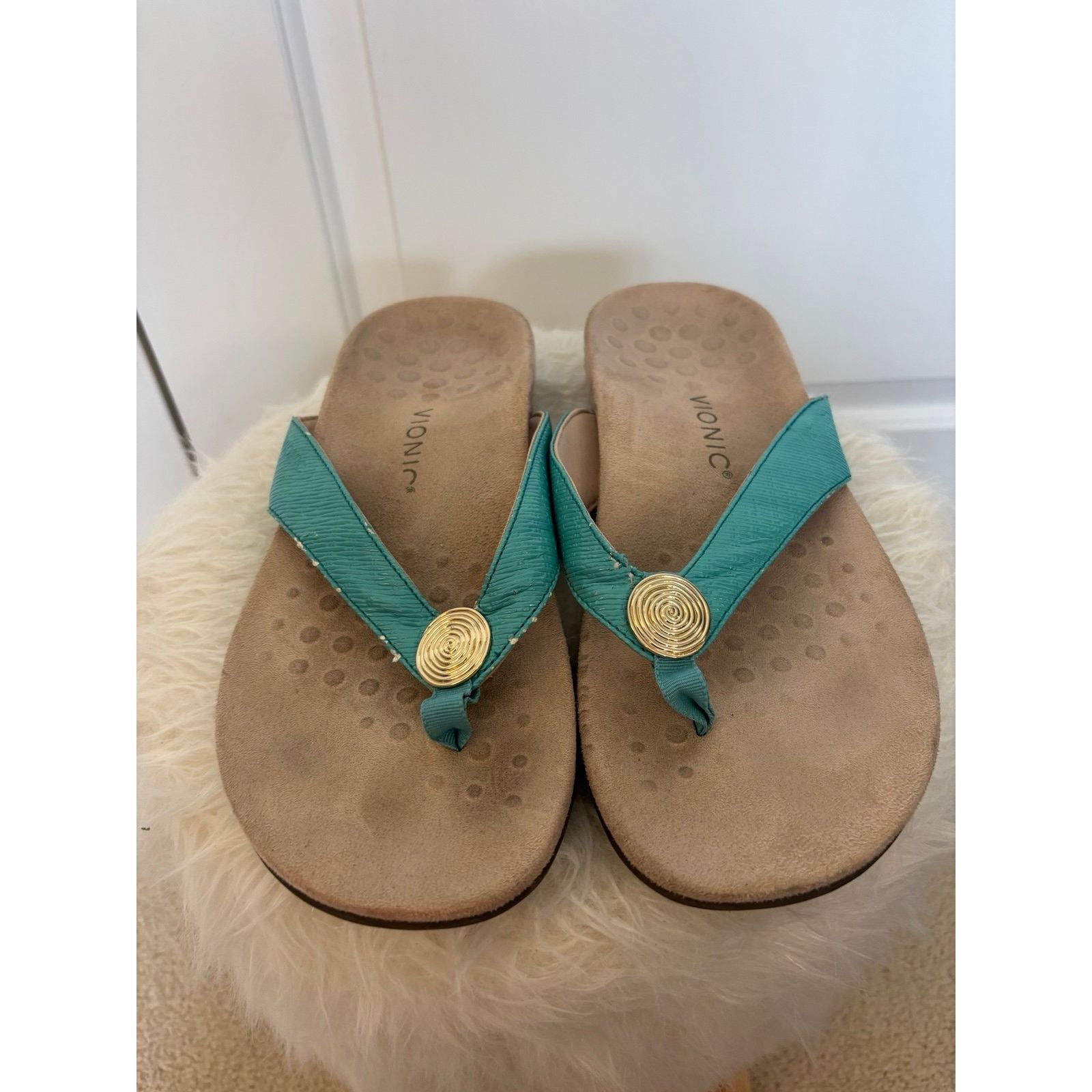 Vionic Vionic Hilda woven thong sandals in a teal size 10 Size US 10 / IT 40 - 2 Thumbnail