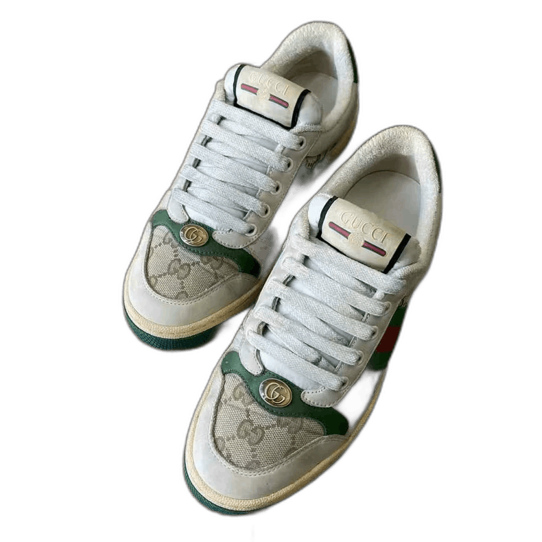 Gucci Gucci Dirty Sneakers with GG Enamel Green Size US 5 / EU 37 - 1 Thumbnail