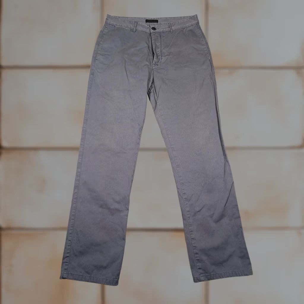 Unis Unis Ford Pants Mens 33 Gray Blue Chino Button Fly Made Portugal Casual Slim Size US 33 - 1 Thumbnail