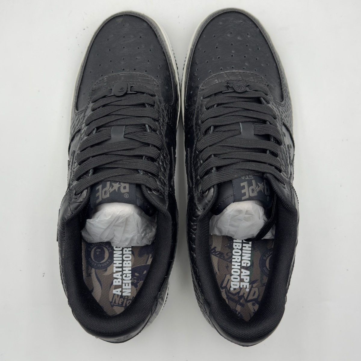 Bape A Bathing Ape Bapesta Neighborhood Black 2023 Size US 12 / EU 45 - 8 Thumbnail