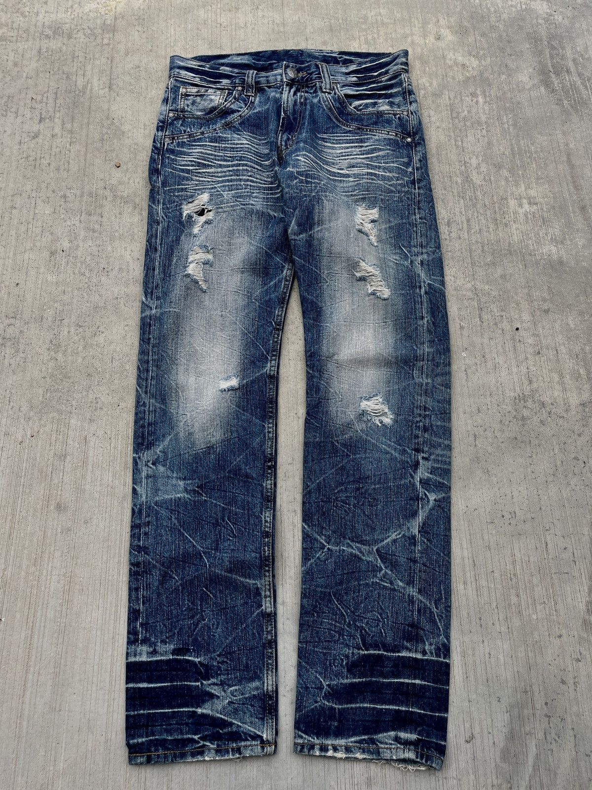 Japanese Brand 2000s JAPANESE BRAND CLAWMARK DISTRESSED JEANS Size US 30 / EU 46 - 1 Thumbnail