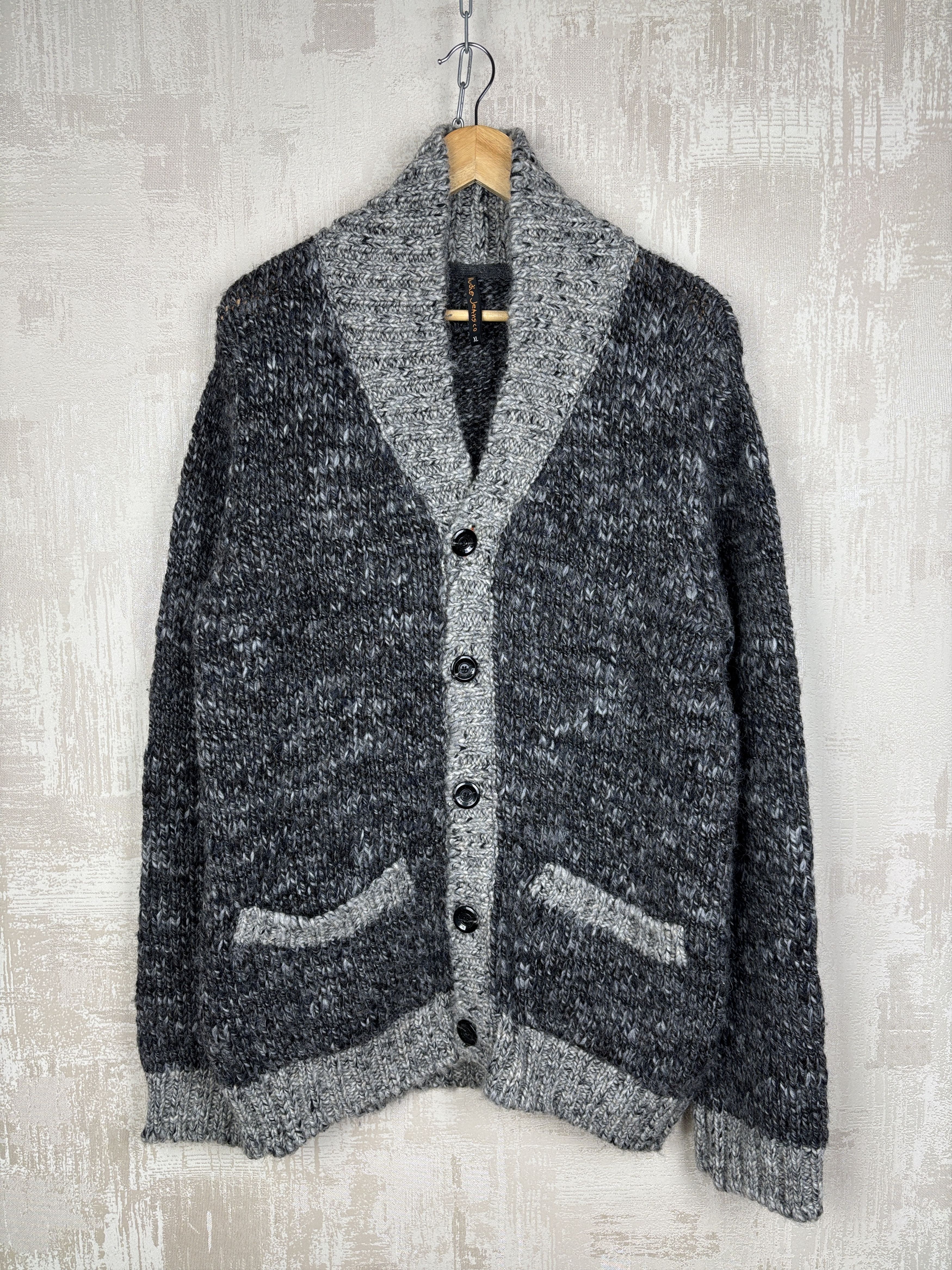 Nudie Jeans Nudie Jeans Knit Cardigan Sweater Shawl Collar Wool Blend Size US XL / EU 56 / 4 - 1 Thumbnail