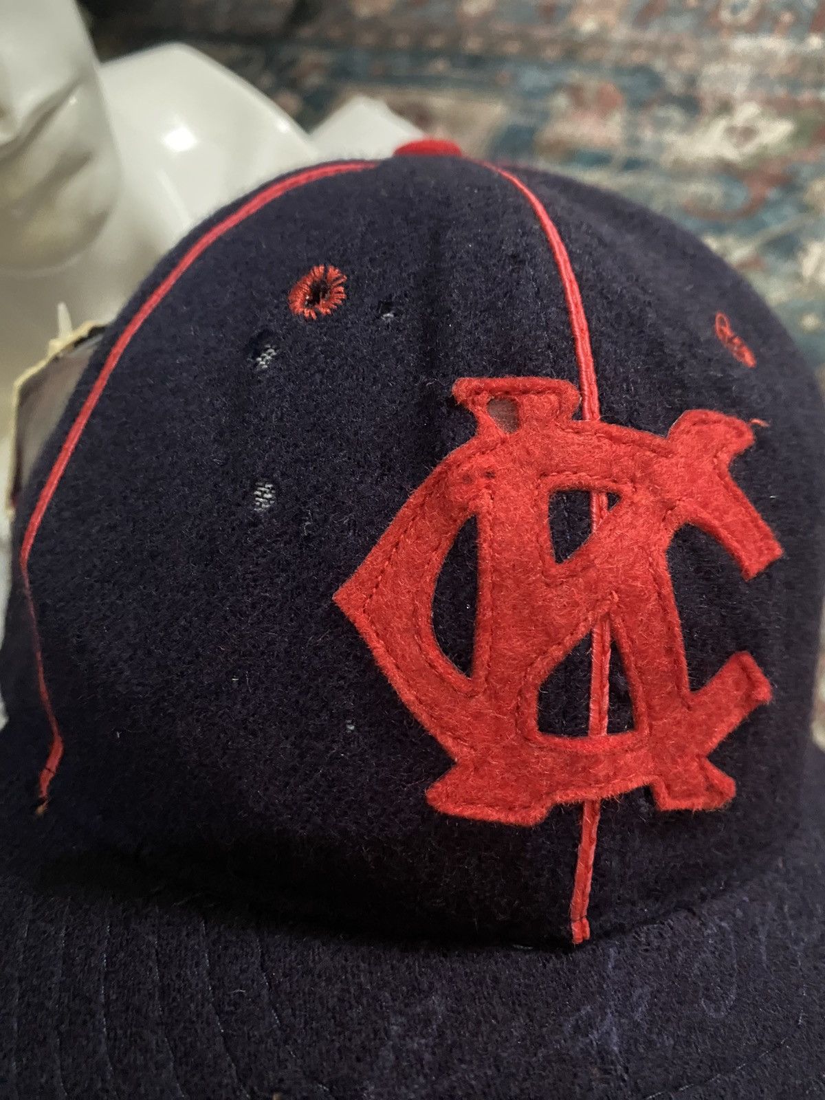 🔥RARE🔥 Vintage Ebbets Field KC Monarch Wool Hat Buck O'neill