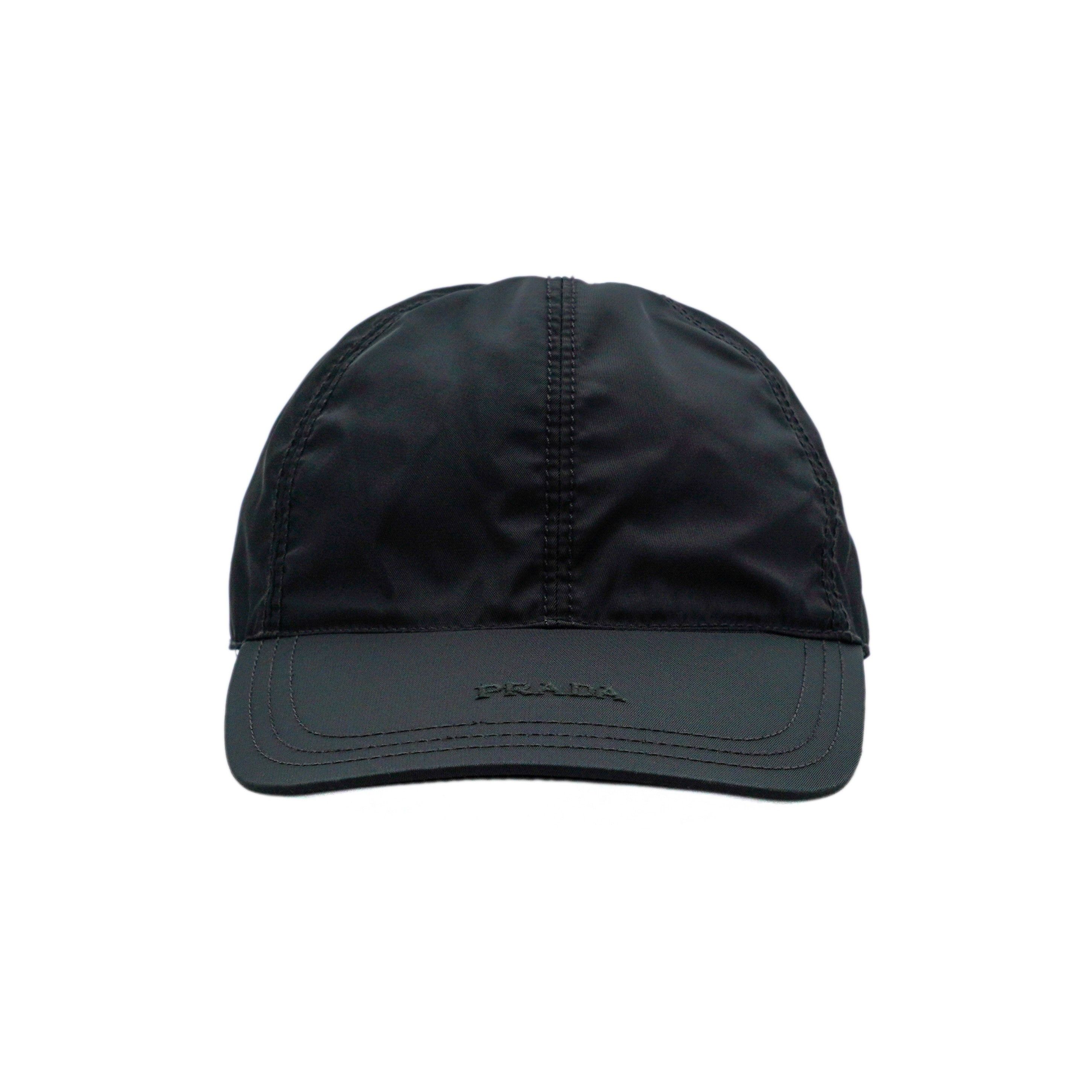 Prada Vintage Prada Black Nylon Embroidered Logo Baseball Cap Size ONE SIZE - 2 Thumbnail