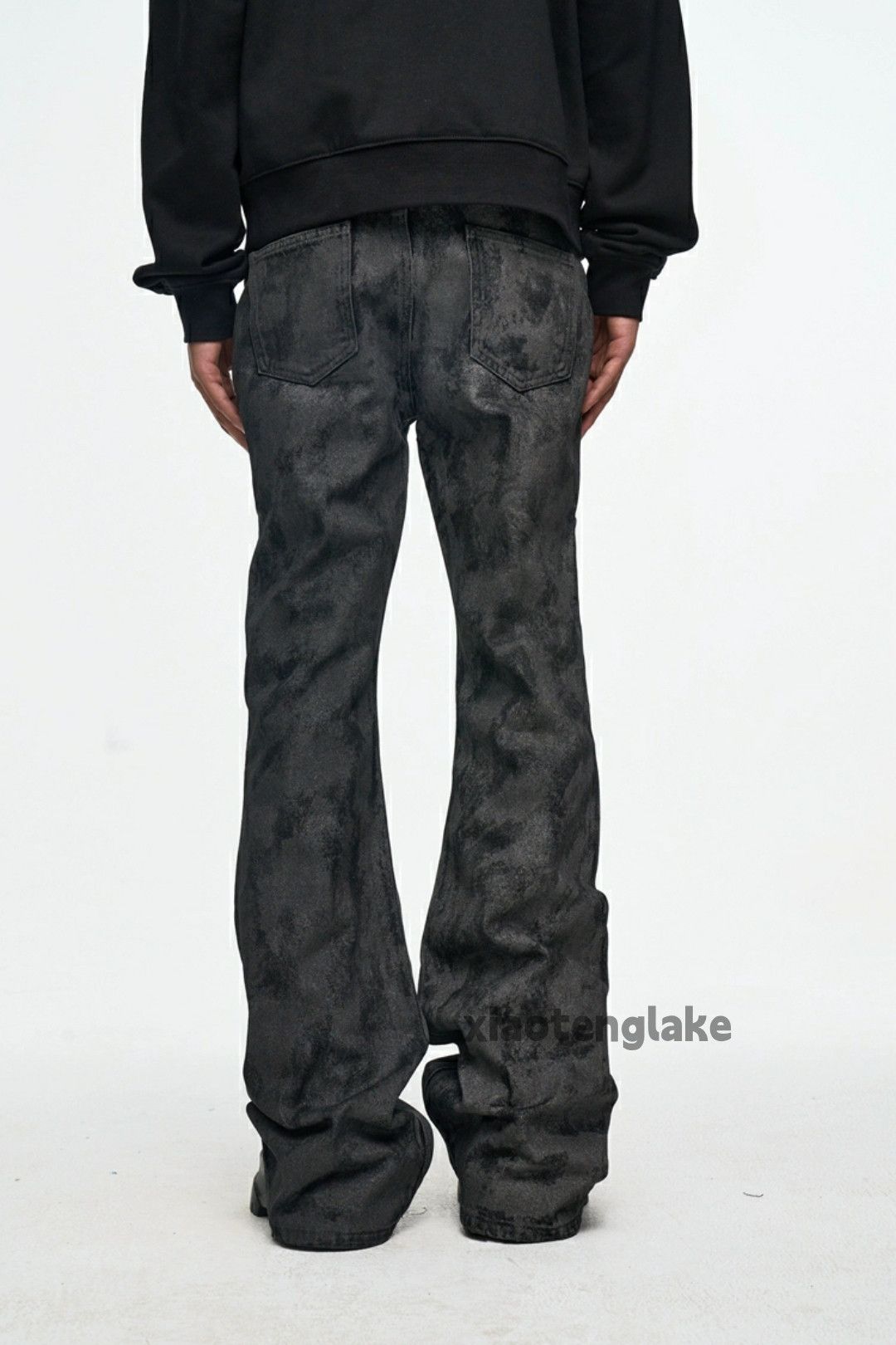 Jean × Vintage washed faded wax stain punk grunge bootcut jeans Size US 34 / EU 50 - 6 Thumbnail